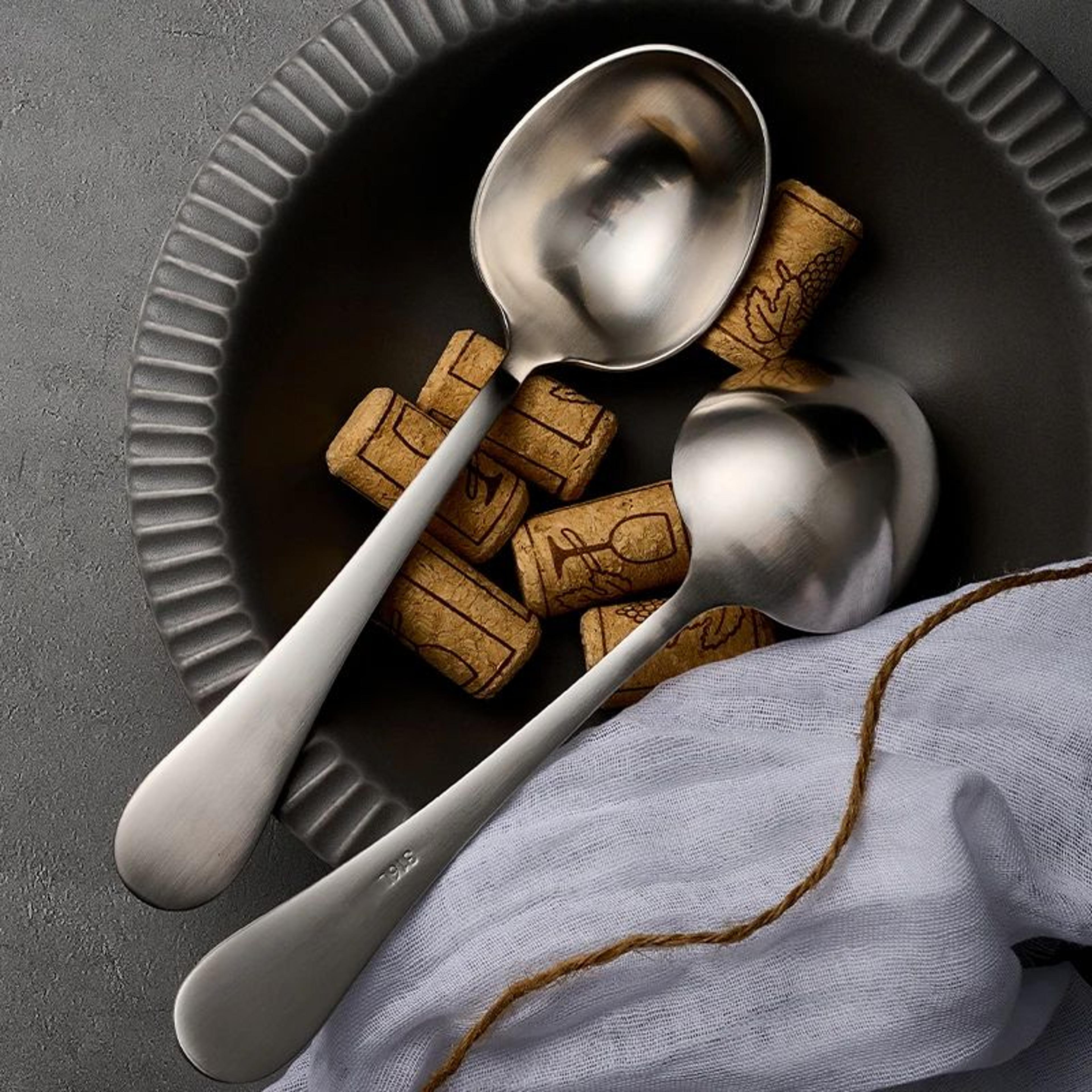 316 stainless steel deep soup spoons set (1/2 pcs) – large round spoons for cereal, soup & dining