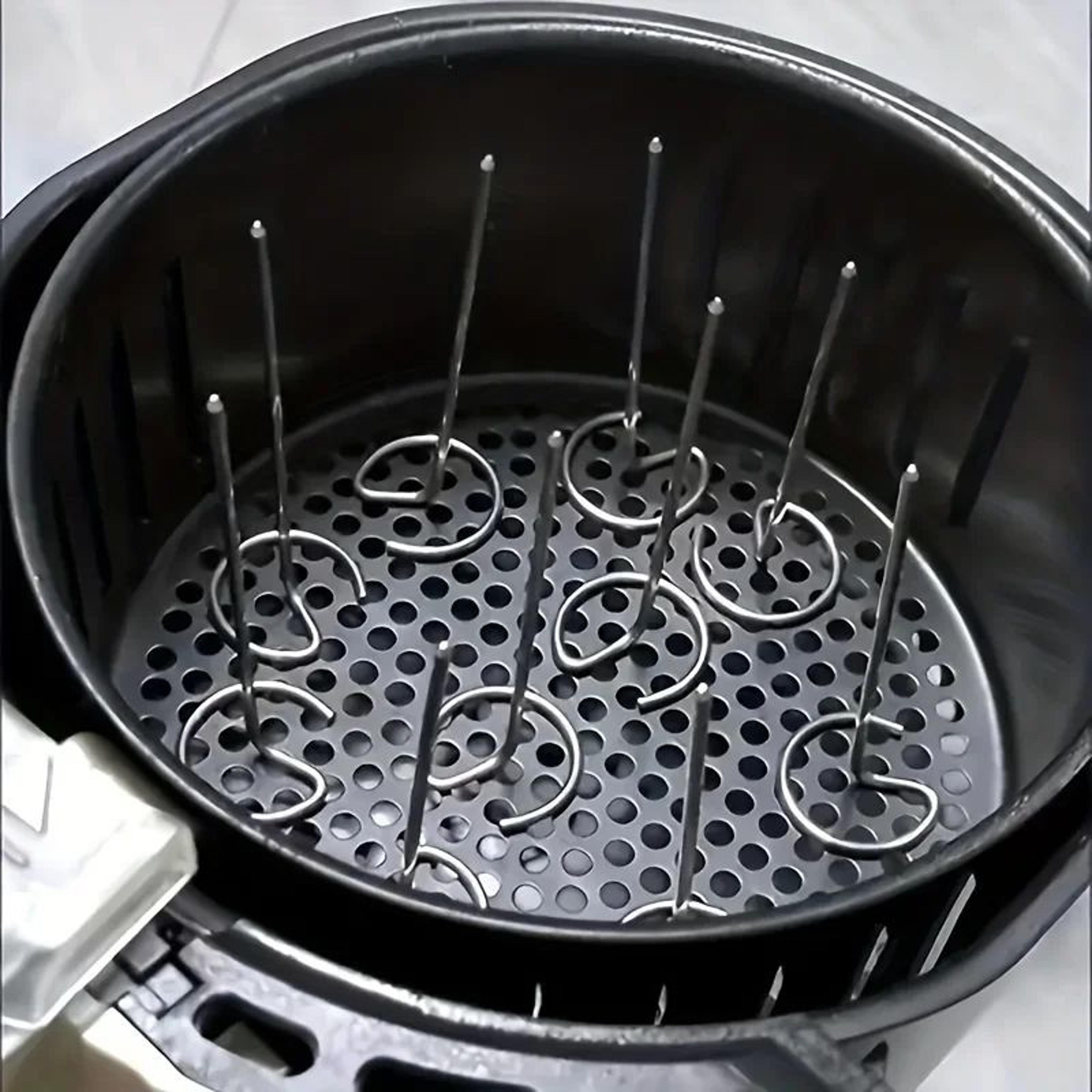 10-piece stainless steel air fryer skewers set – 304 bbq grill sticks for oven, vertical grill & baking