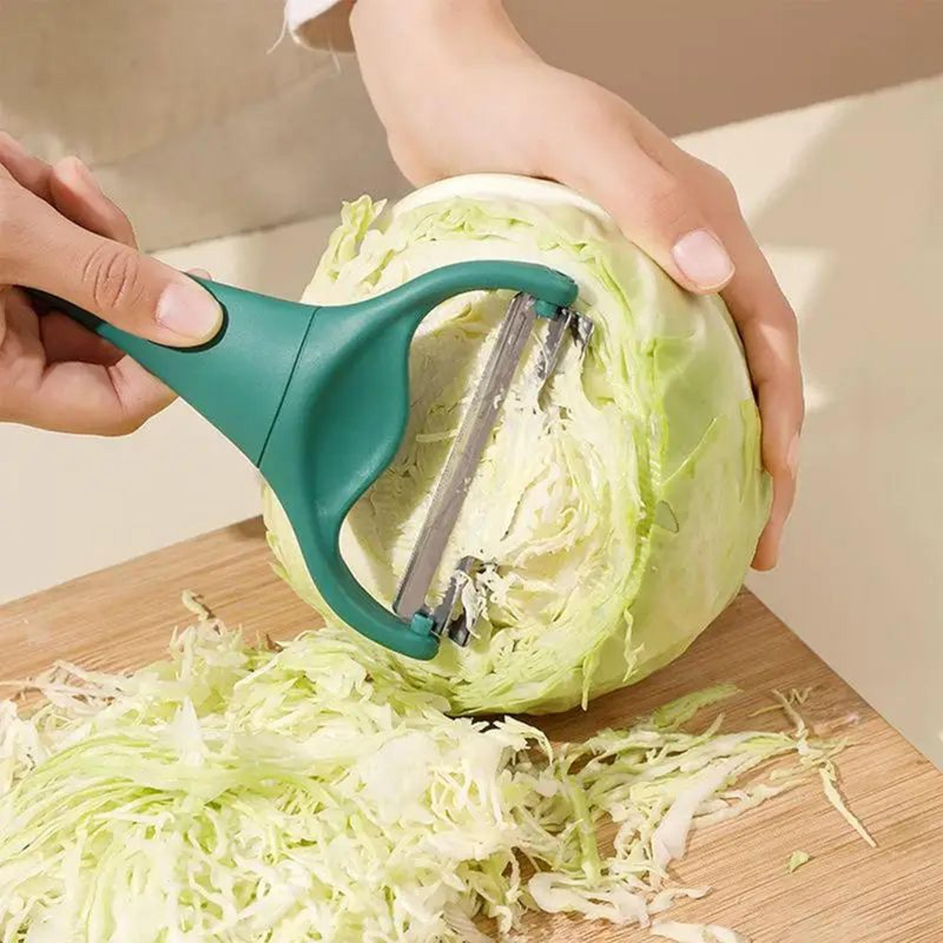 2-in-1 stainless steel cabbage slicer & potato peeler – double-headed vegetable shredder & kitchen cutter tool
