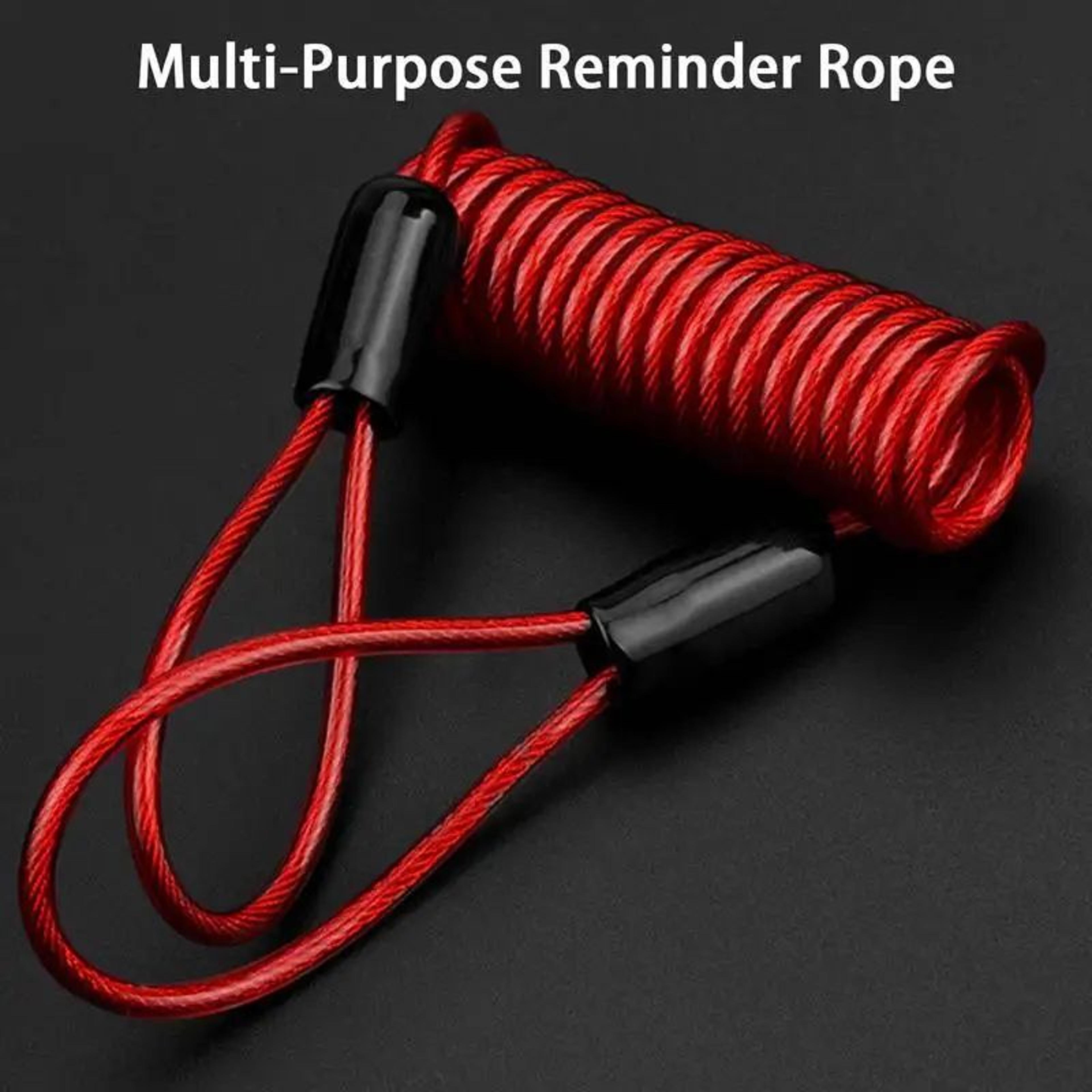 motorcycle disc lock reminder cable – 47in steel wire anti-theft coil with pvc cover for bikes & scooters
