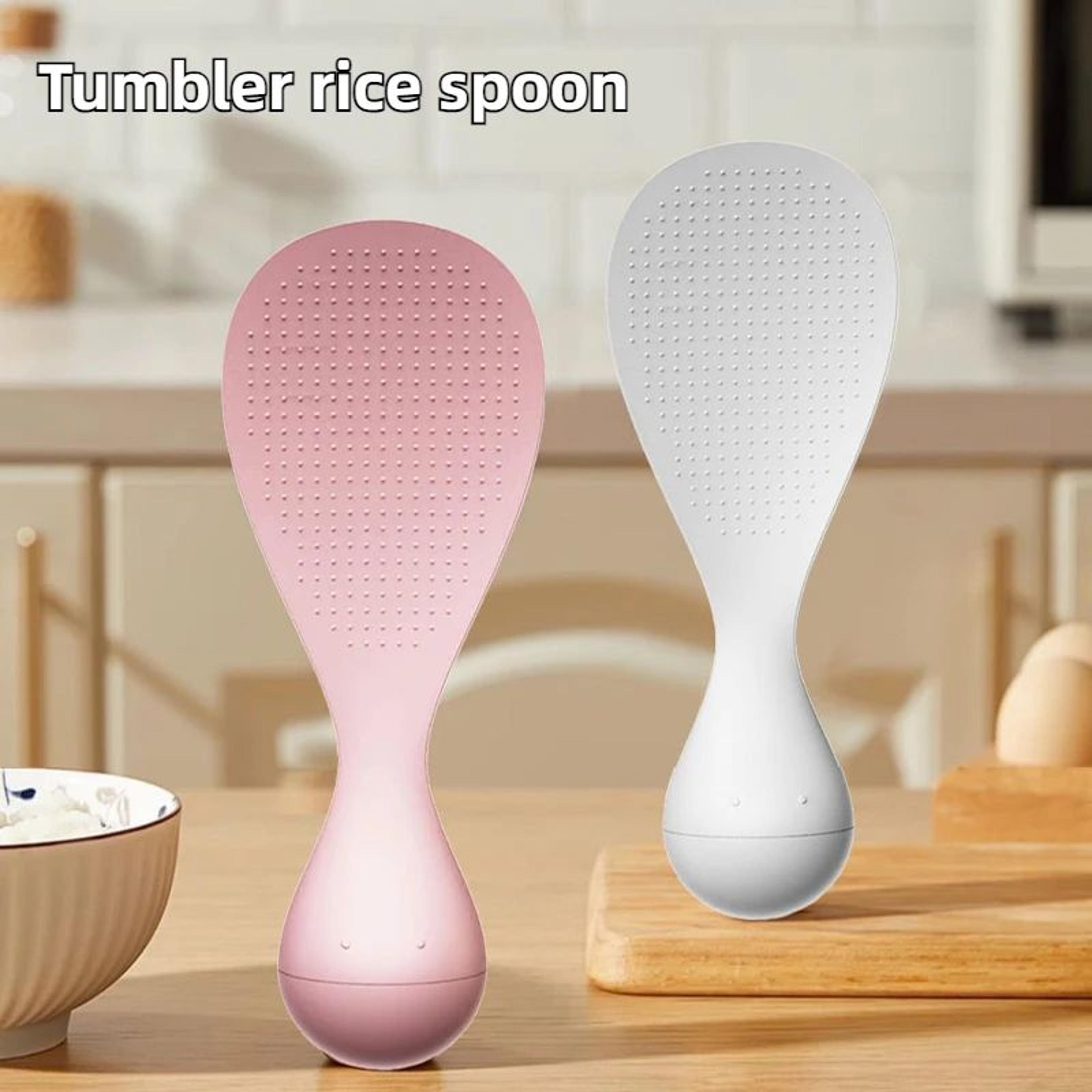 food-grade non-stick tumbler rice spoon – self-standing anti-spill serving spoon for kitchen & dining