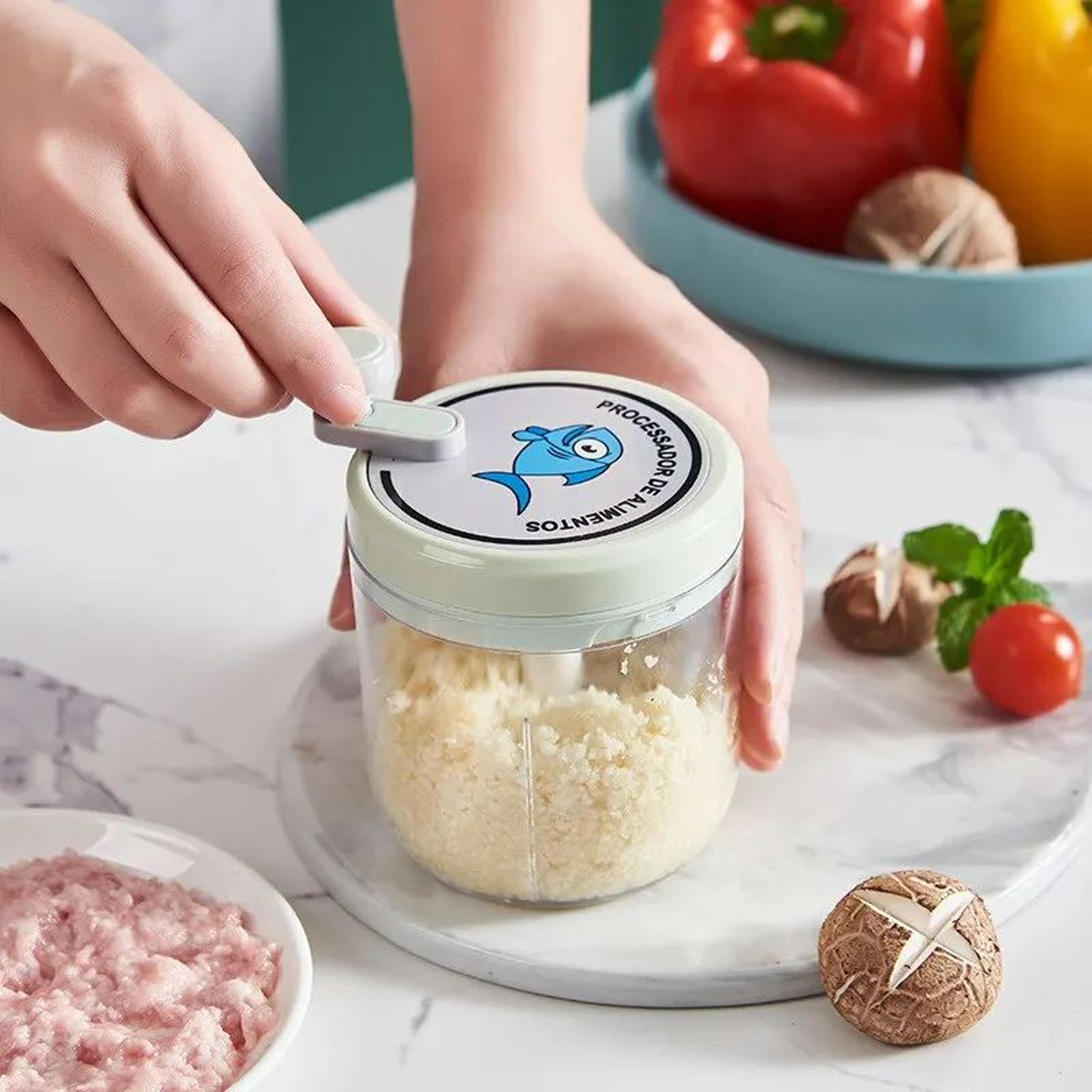 quickpull 5-in-1 manual food chopper vegetable onion garlic crusher pull mincer blender kitchen gadget tool