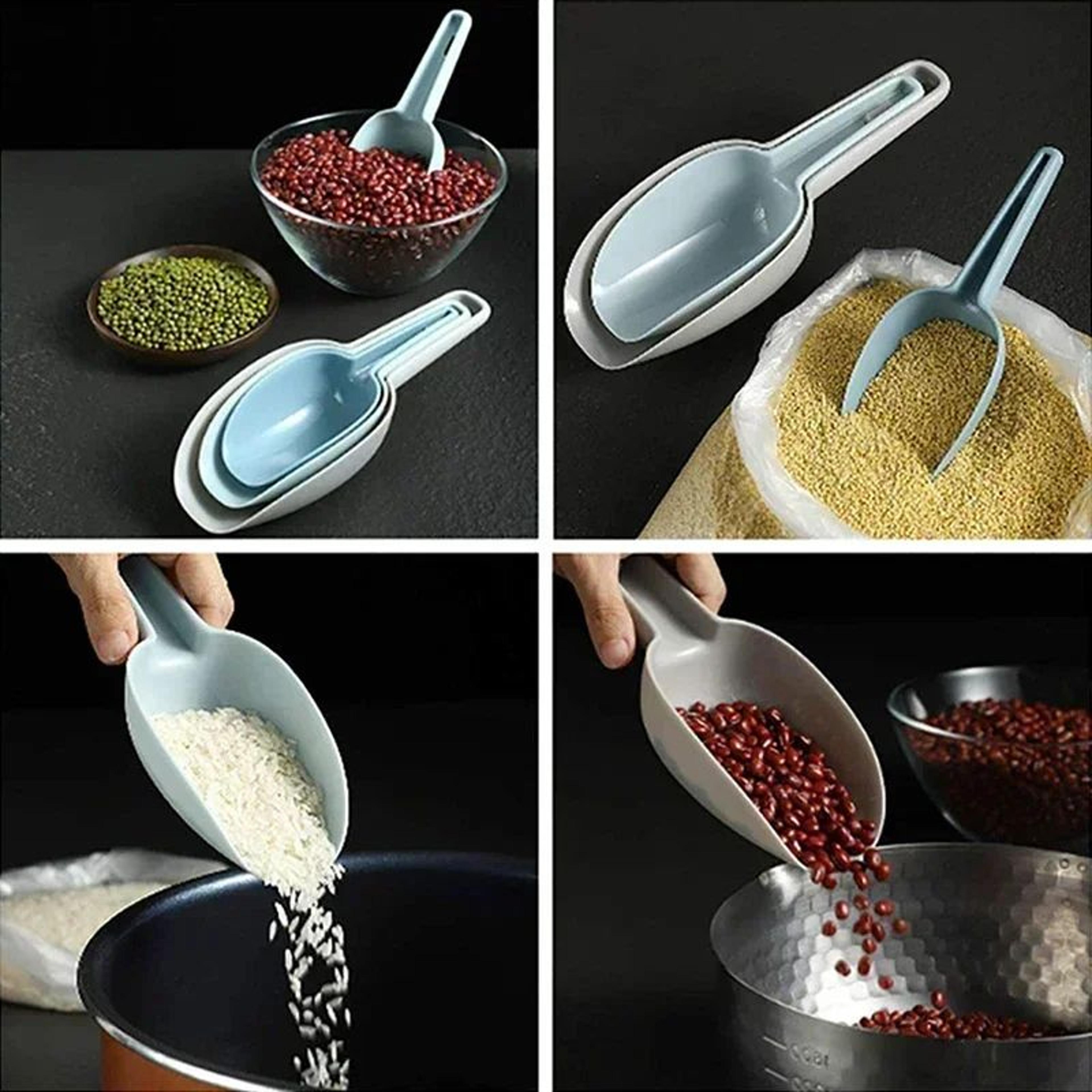 scoopmaster 3-piece multi-purpose food & ice shovel set durable plastic measuring scoops