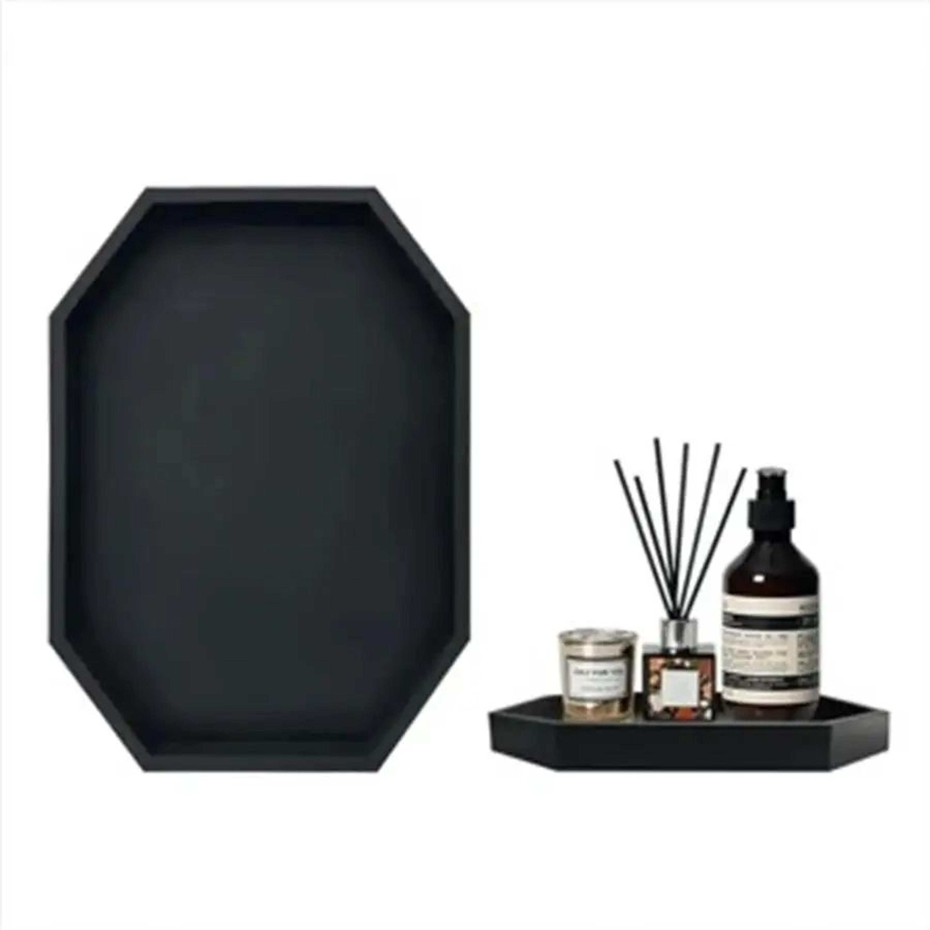 octagonal silicone decorative tray non-slip organizer for kitchen, bathroom & living room storage