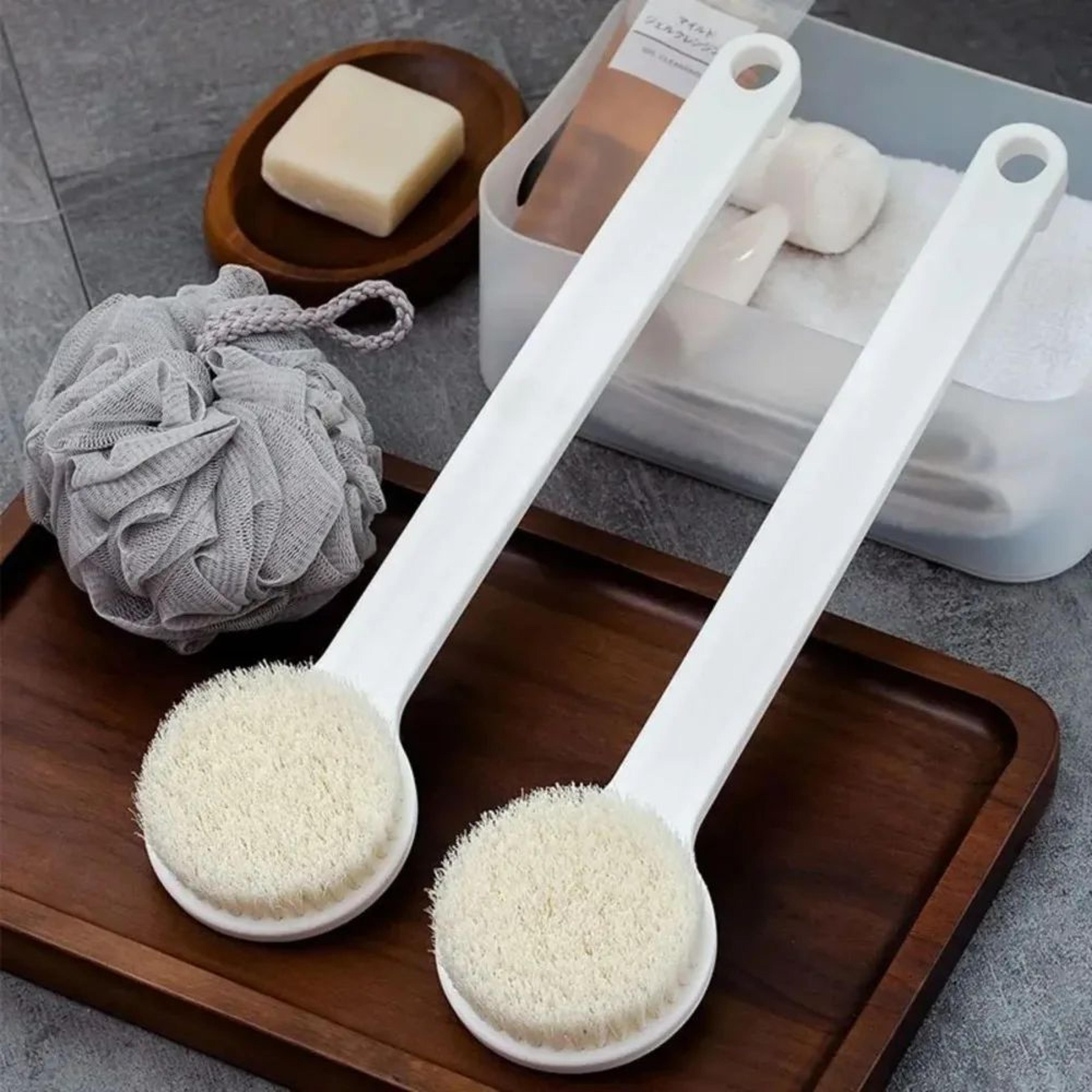 japanese long handle bath brush – soft bristle back scrubber & body cleaning massage brush