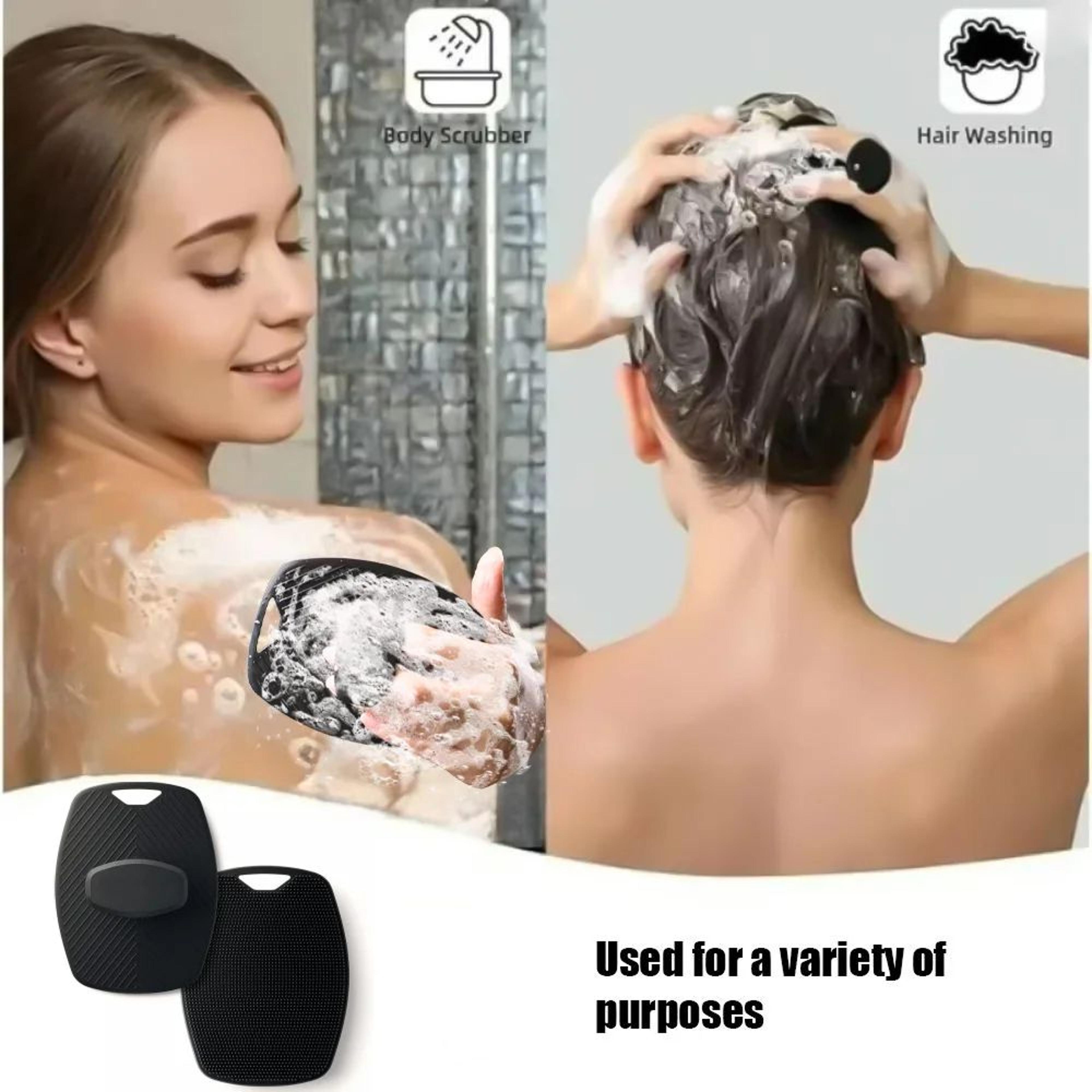 silicone body scrubber brush – soft exfoliating shower brush with deep cleansing foam technology