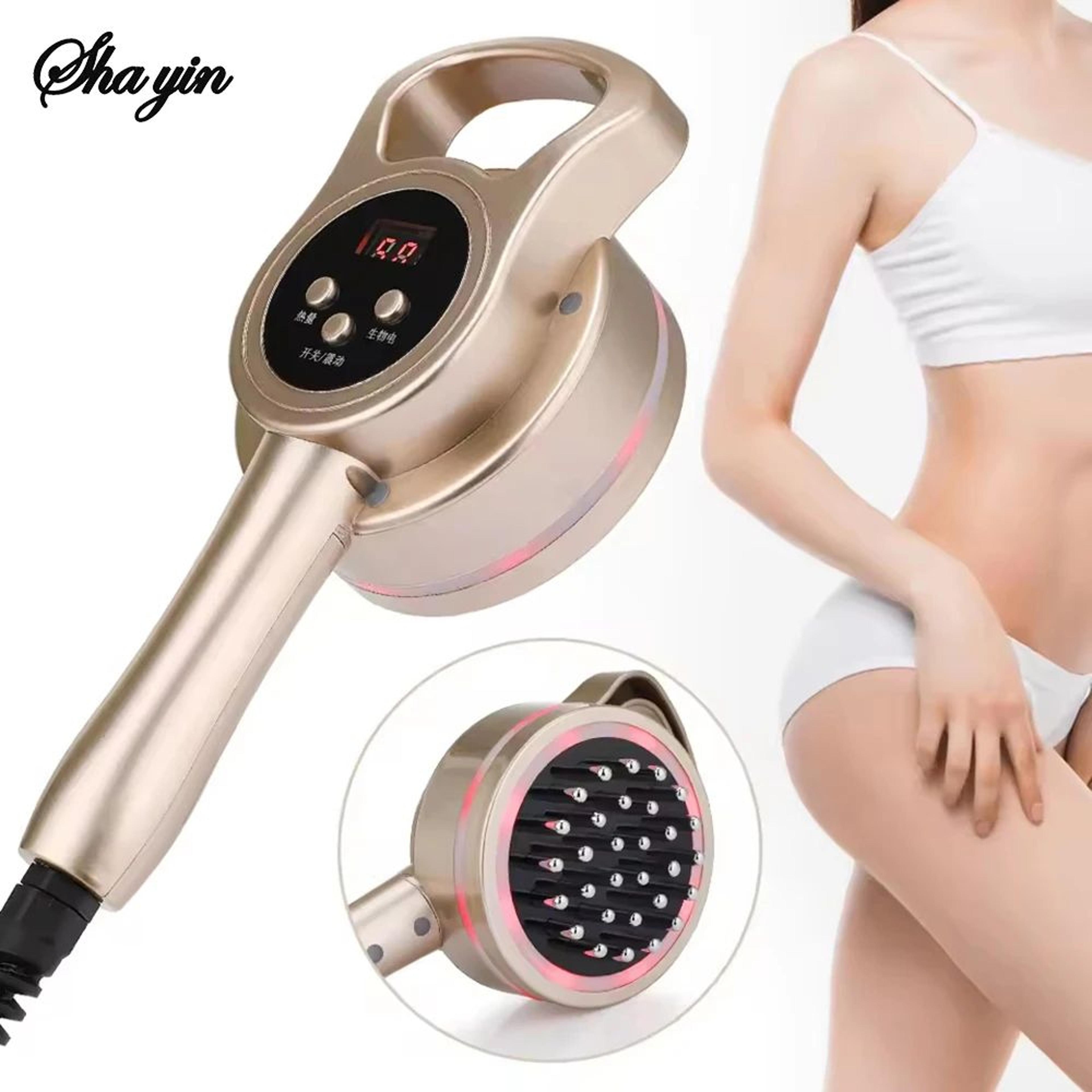electric meridian body massage brush – microcurrent heated gua sha slimming & lymphatic drainage device