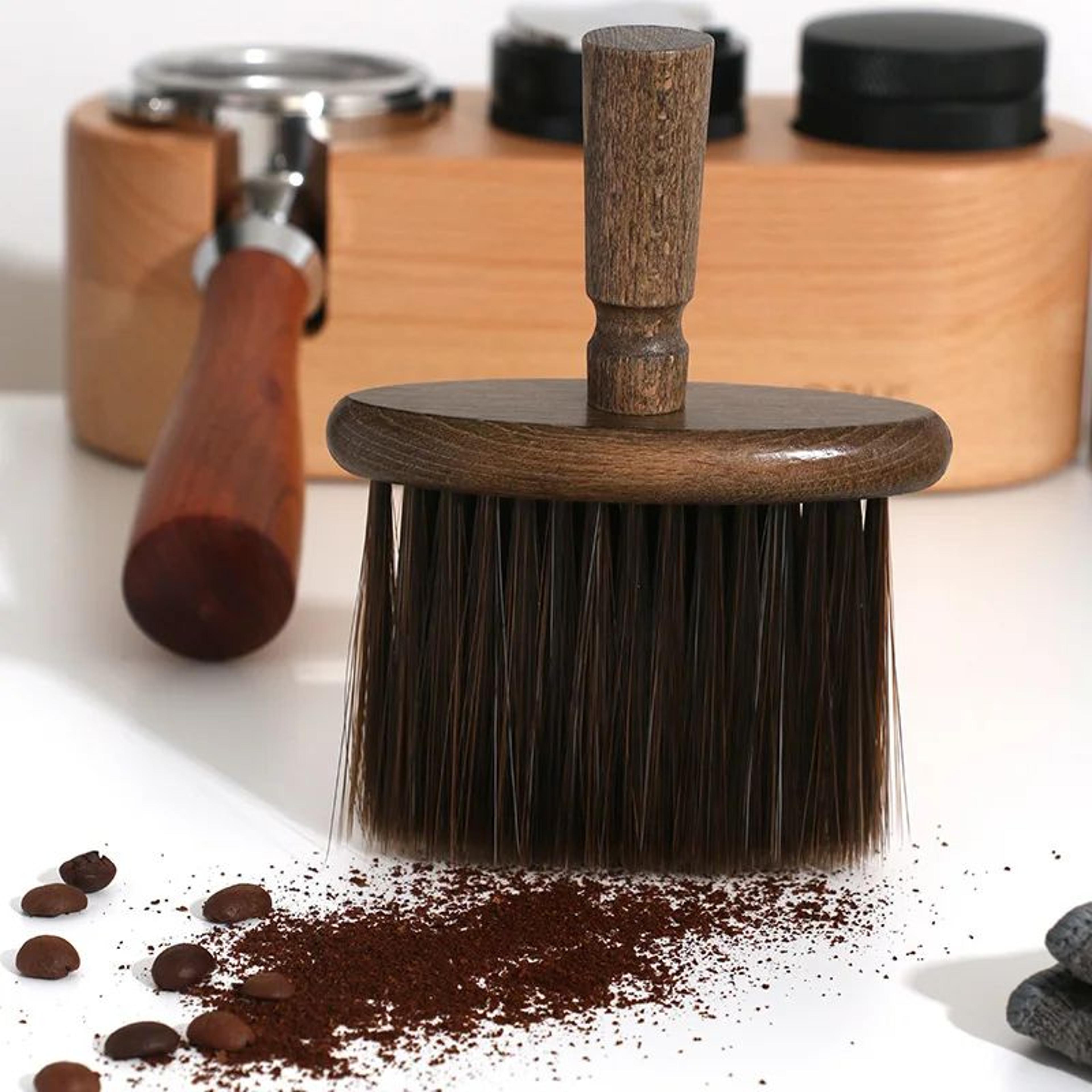 wooden coffee cleaning brush – barista espresso dusting tool for coffee machine & grinder maintenance