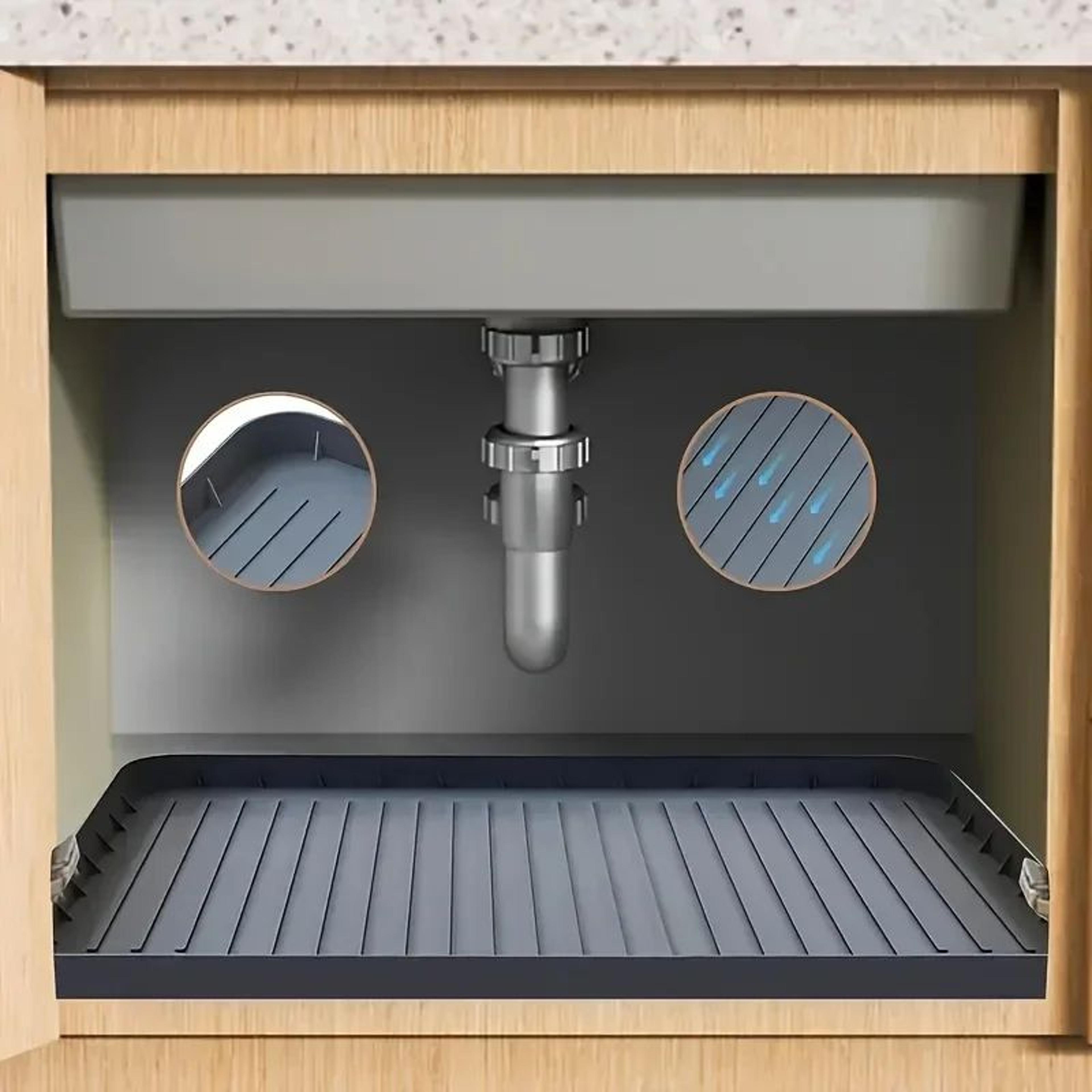 waterproof under-sink mat liner – durable cabinet drip tray protector for kitchen & bathroom storage