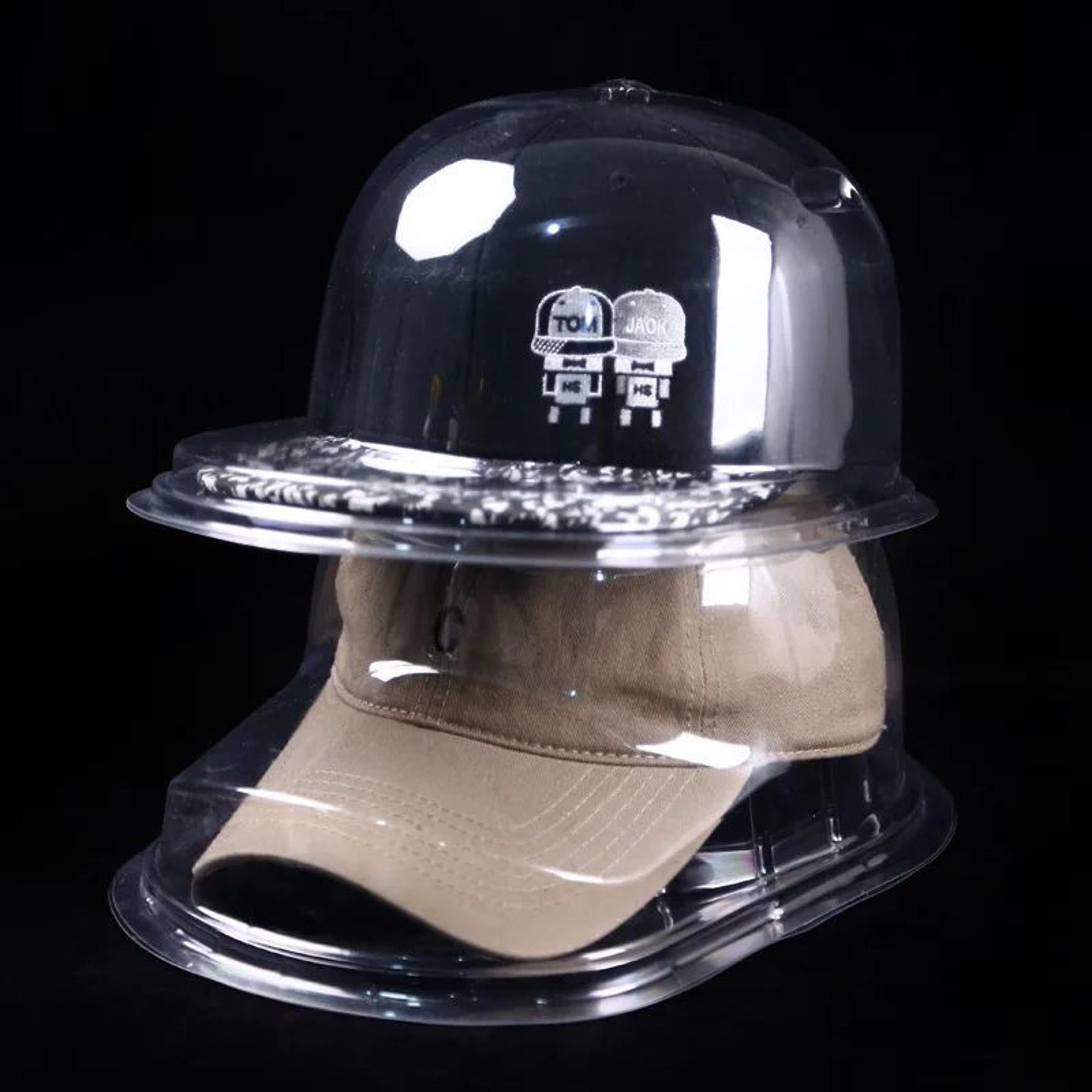 transparent baseball cap storage box – anti-deformation hat display case with dust cover & hanging organizer