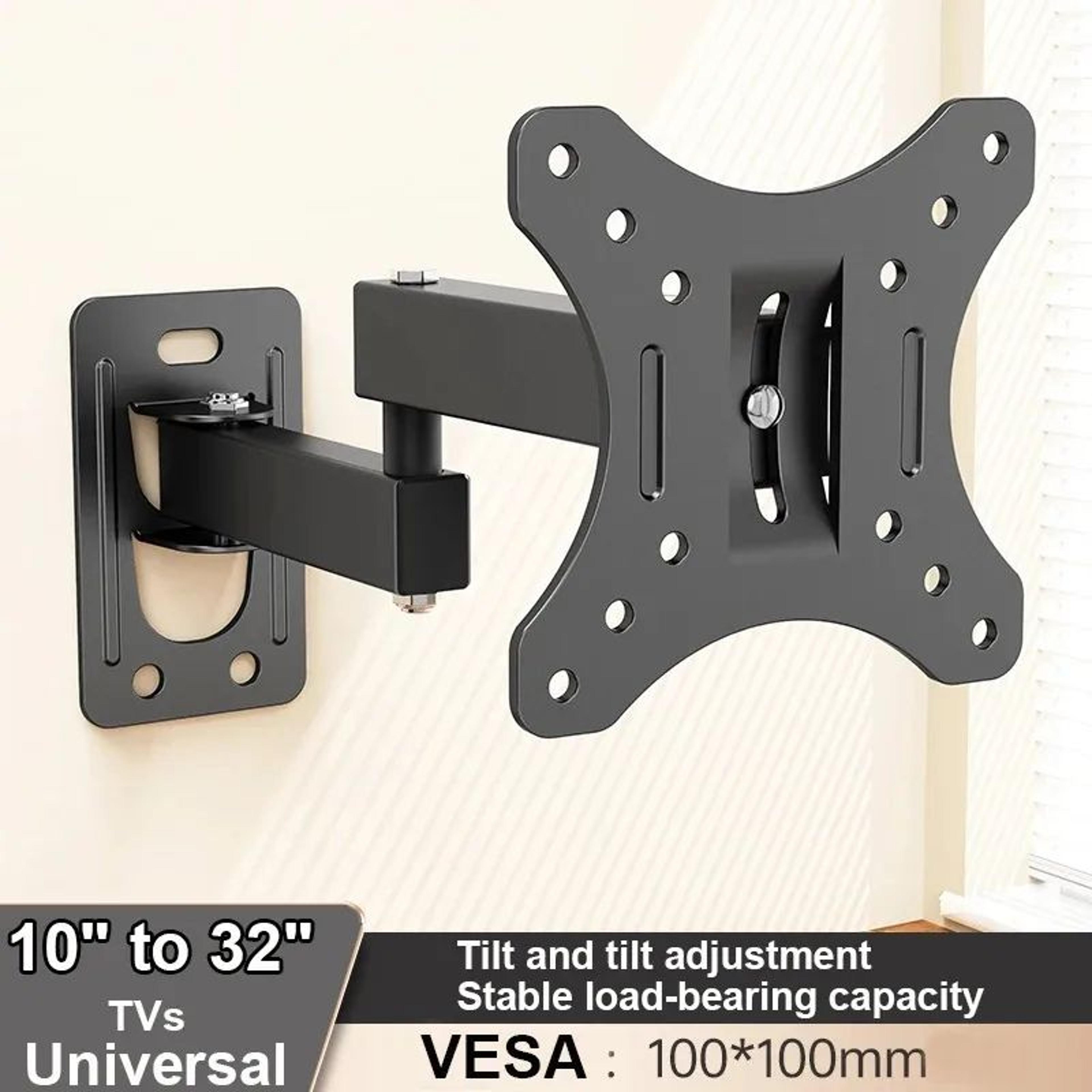 full motion tv wall mount bracket – adjustable swivel tilt arm for 10–32 inch tvs