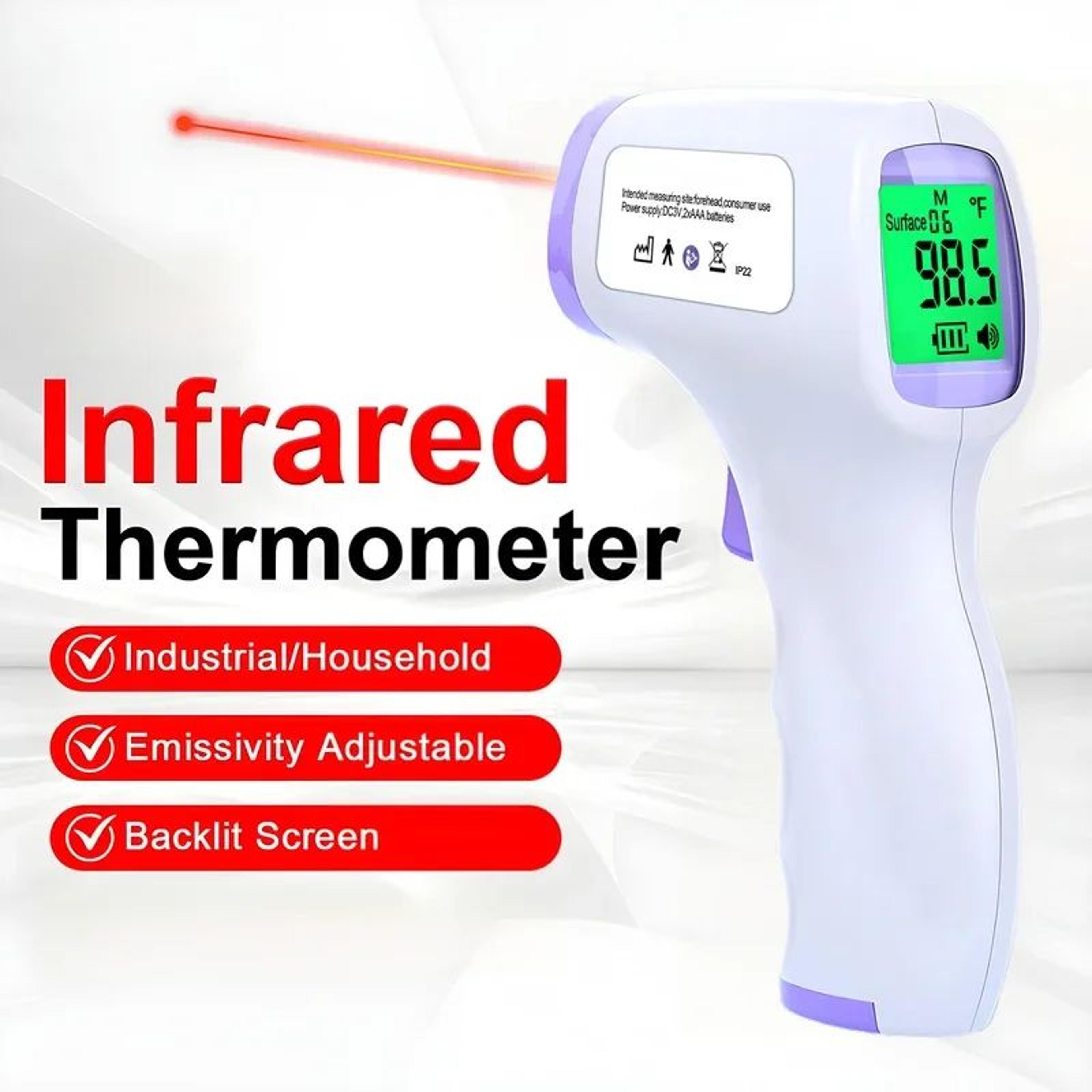non-contact digital thermometer – infrared temperature gun for home & surface use