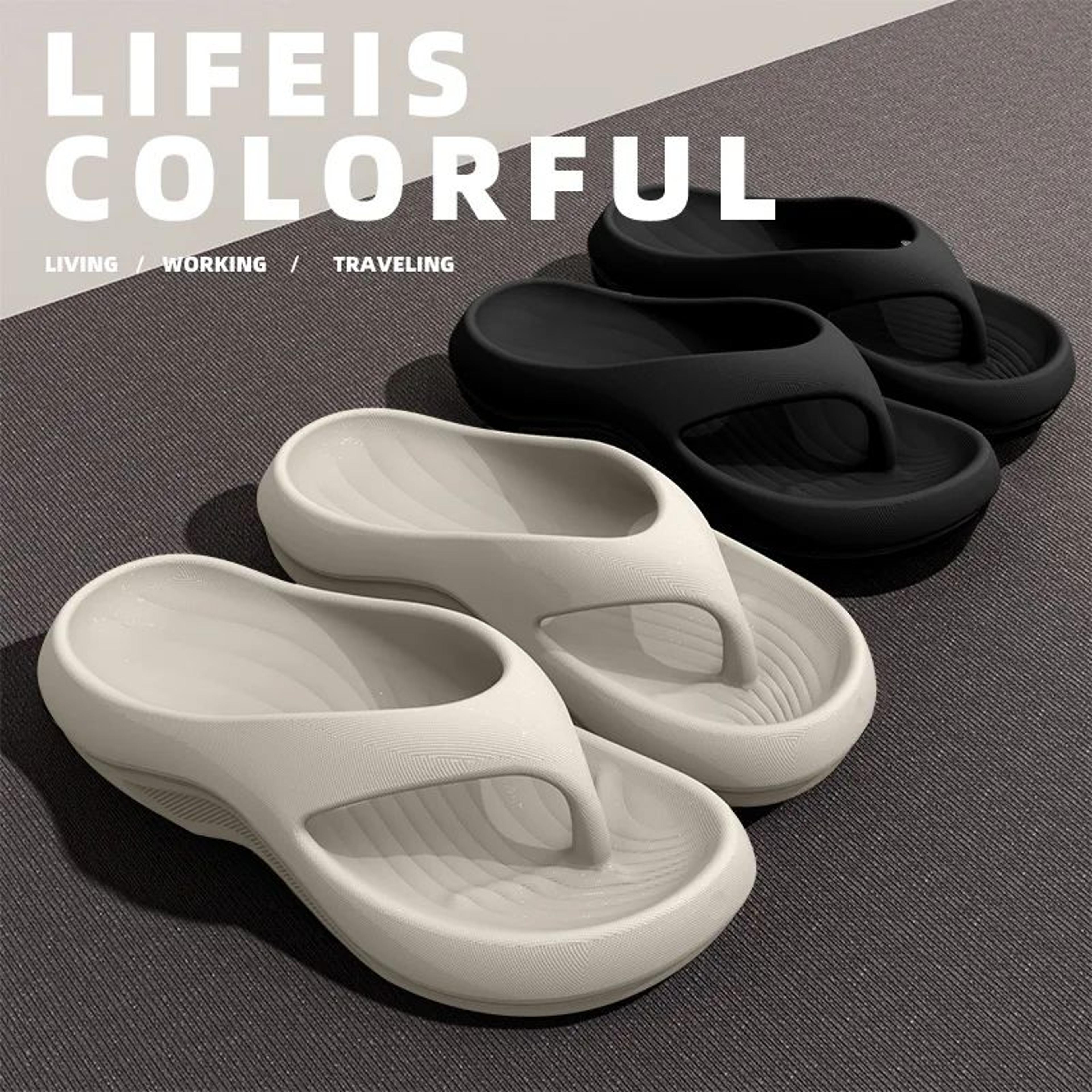 men's thick eva sole slippers – anti-slip odor-free comfortable outdoor slides