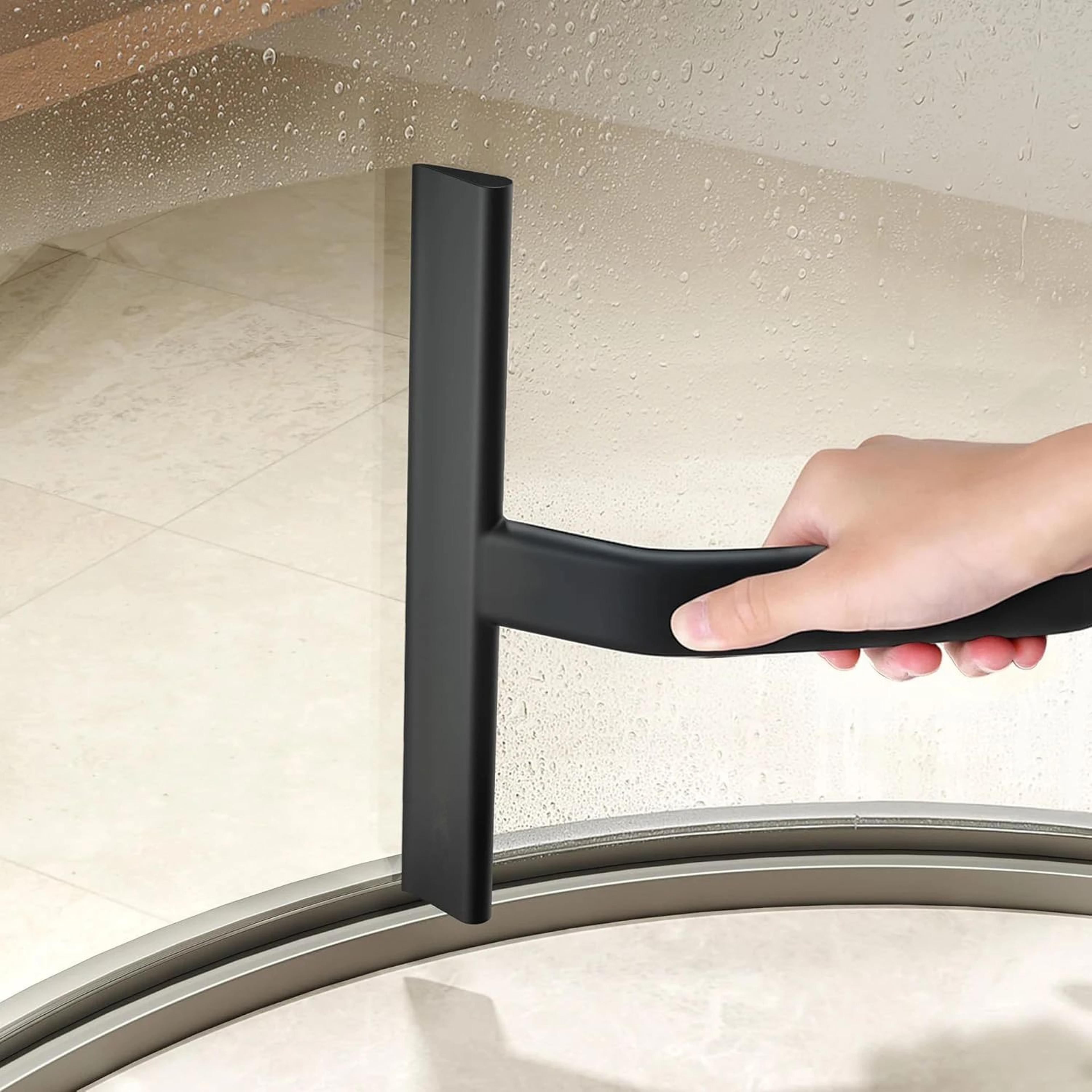 clearswipe pro silicone shower squeegee – 10in streak-free glass cleaner with built-in hook & ergonomic grip
