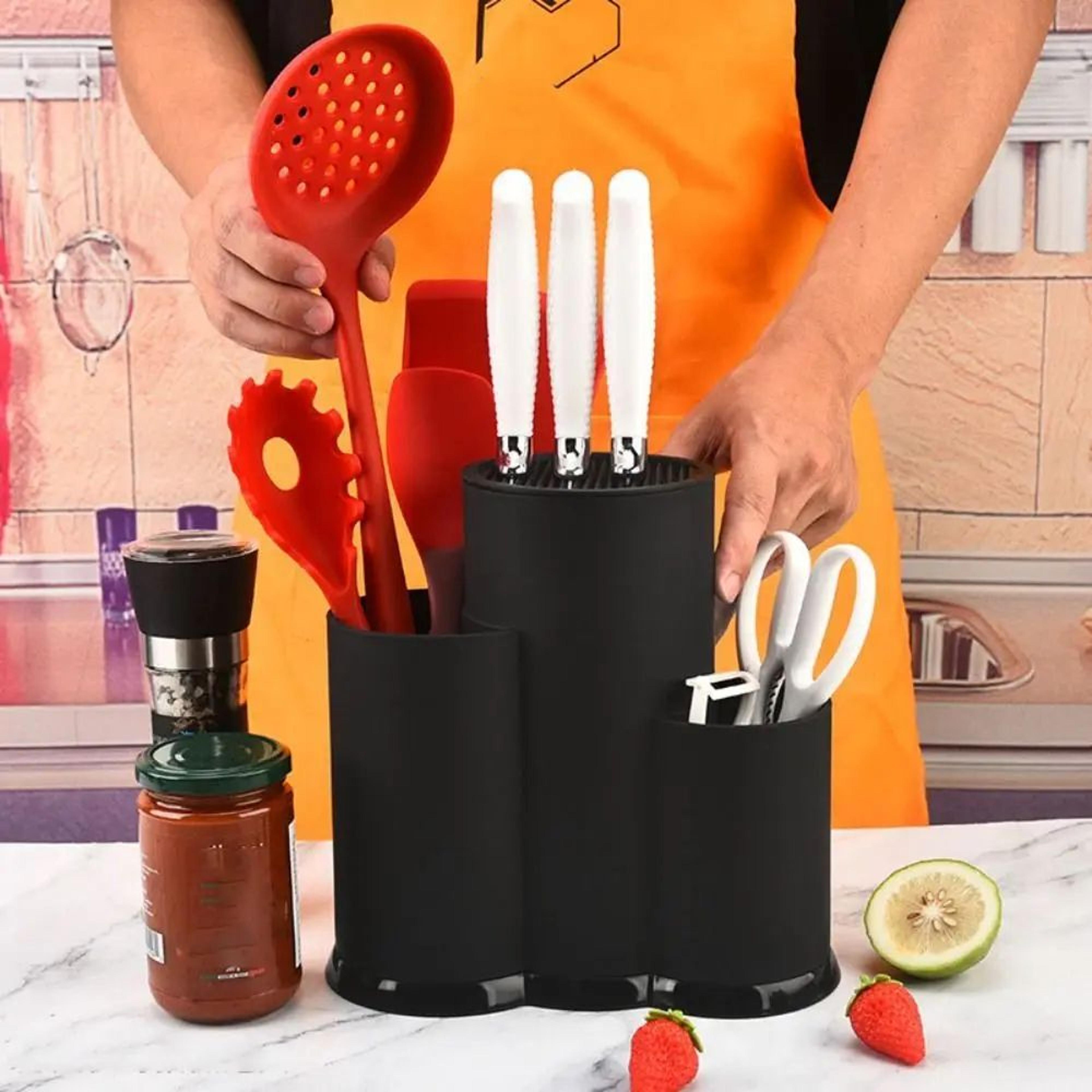 safestore multi-grid knife holder organizer – pp drain rack kitchen flatware storage box (2/3 compartments)