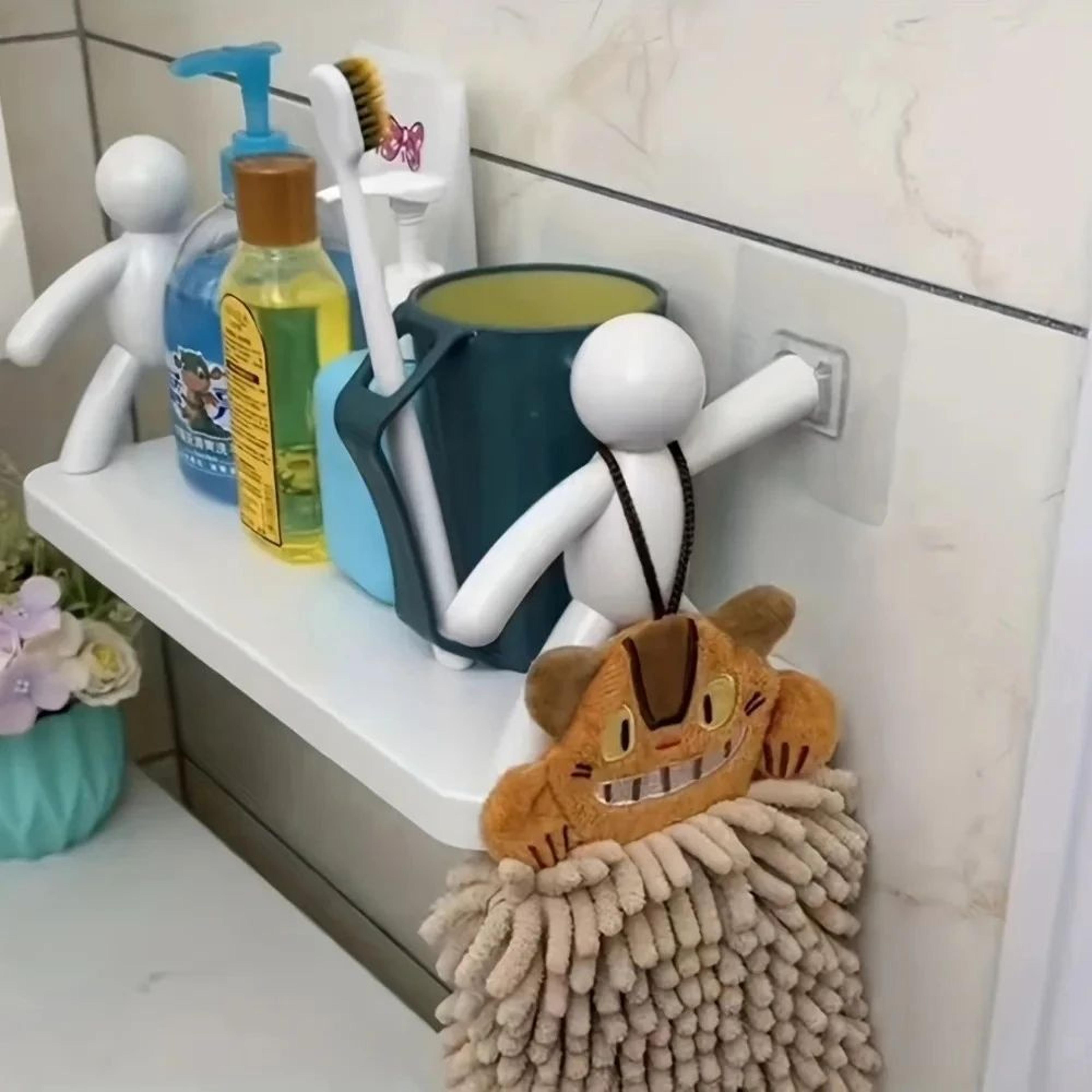 minibuddy cartoon storage rack – punch-free multi-purpose organizer for bathroom, kitchen & cosmetics