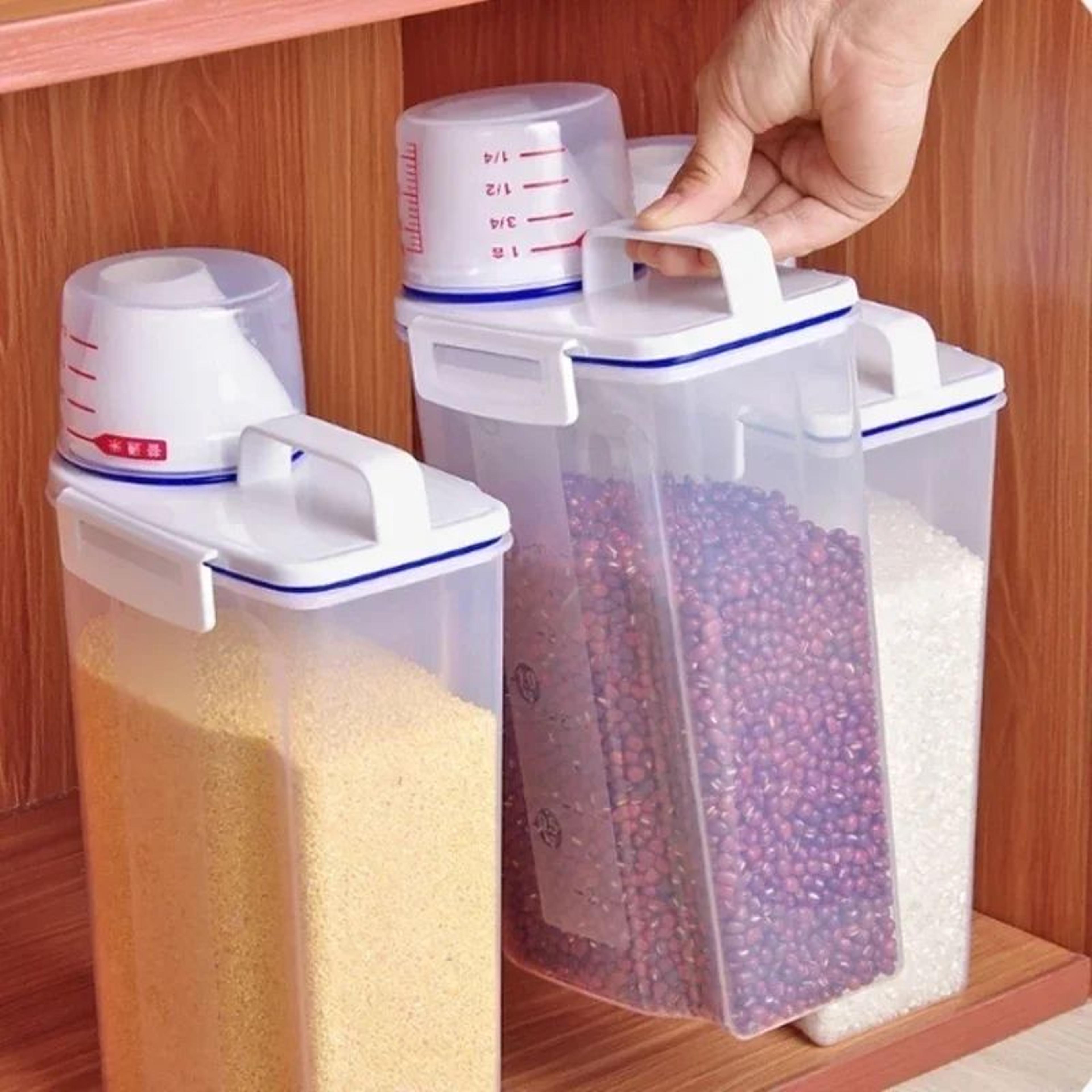 grainguard airtight storage container – large pp rice & cereal dispenser with measuring cup