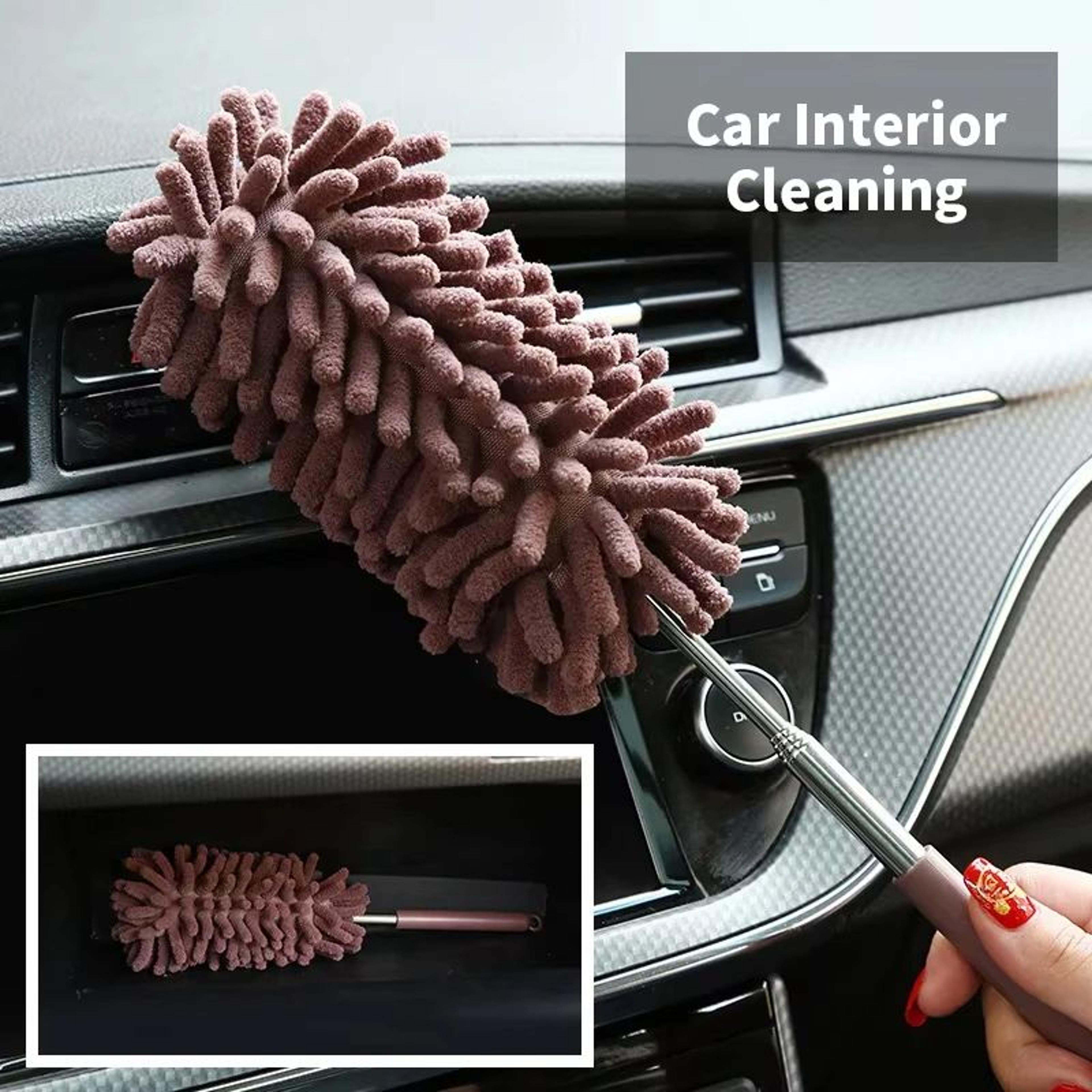 telescopic flexible duster brush – extendable stainless steel dust cleaner for home & car interior