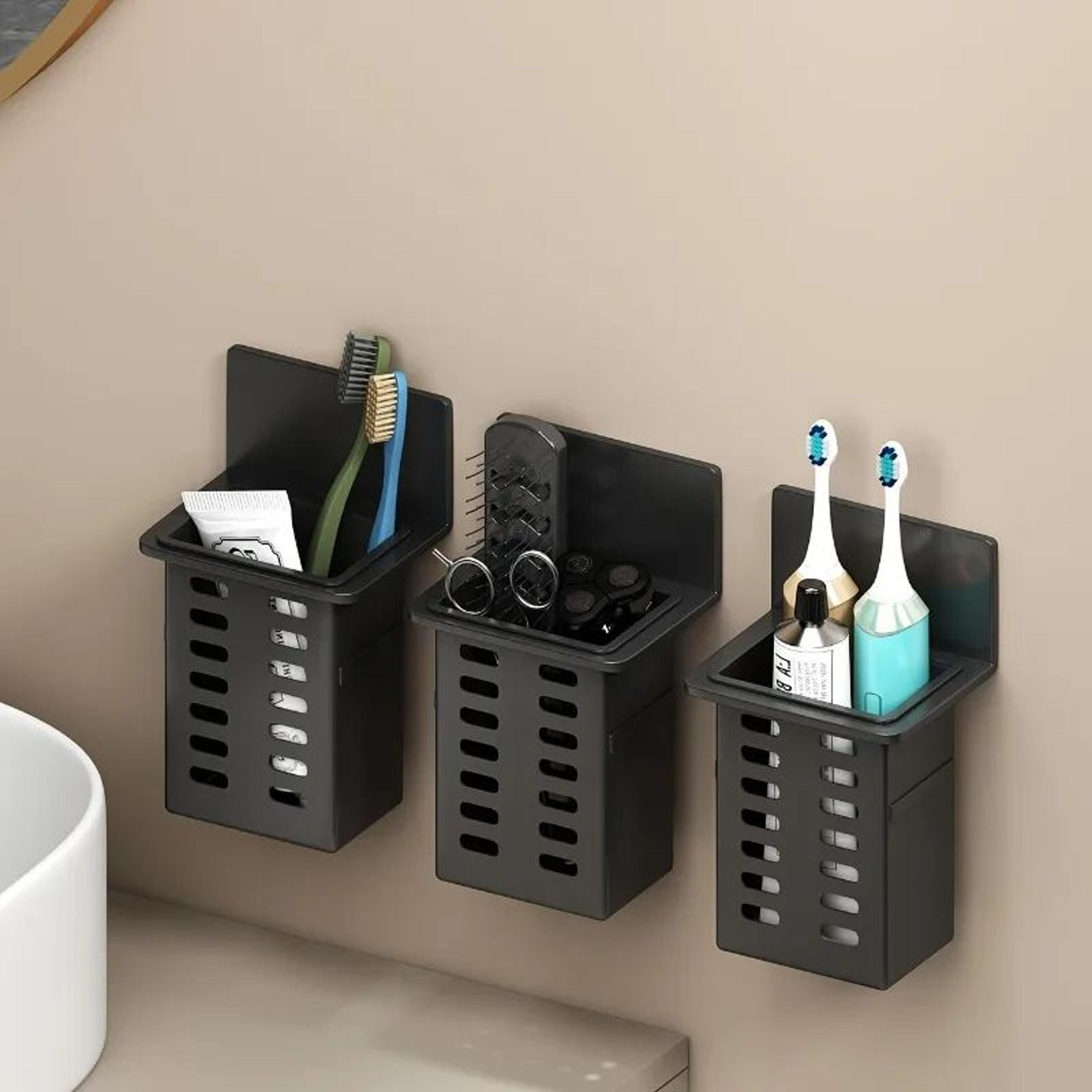 wall-mounted toothbrush holder stand – functional bathroom toothpaste & toothbrush storage rack