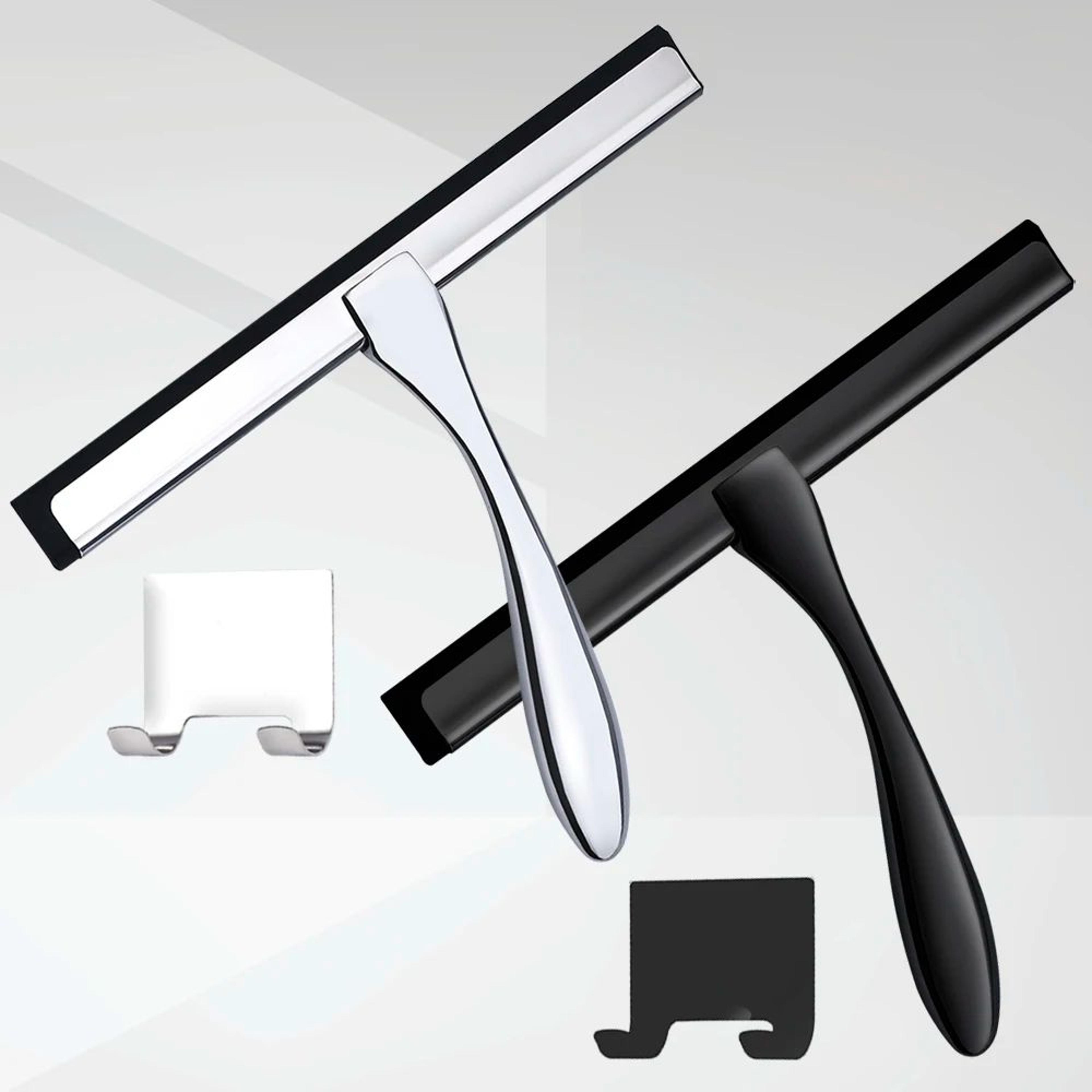 10-inch stainless steel shower squeegee – streak-free glass cleaner with silicone blade & hook