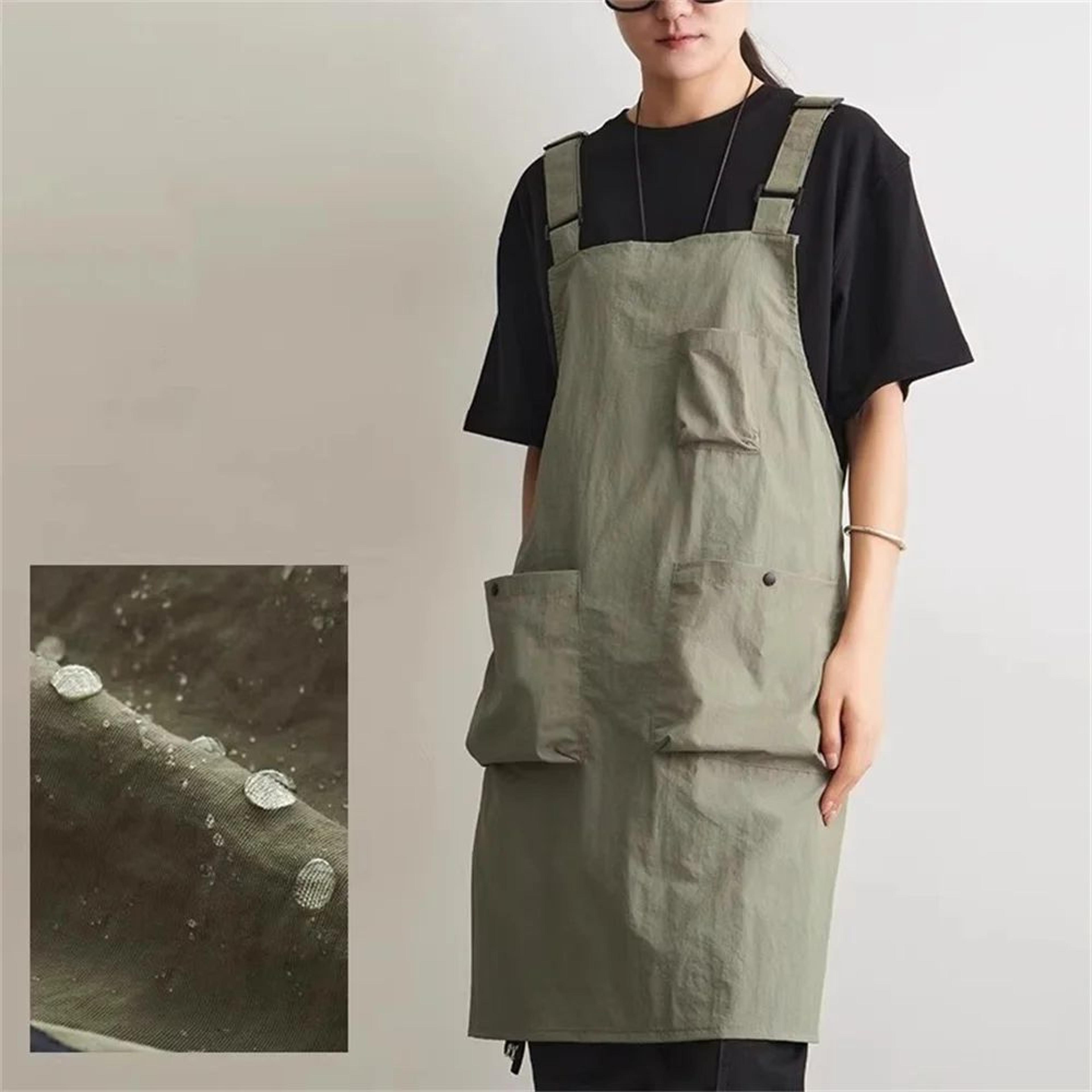 korean-style waterproof vest apron – unisex multi-purpose workwear for kitchen, barber, coffee shop & home use
