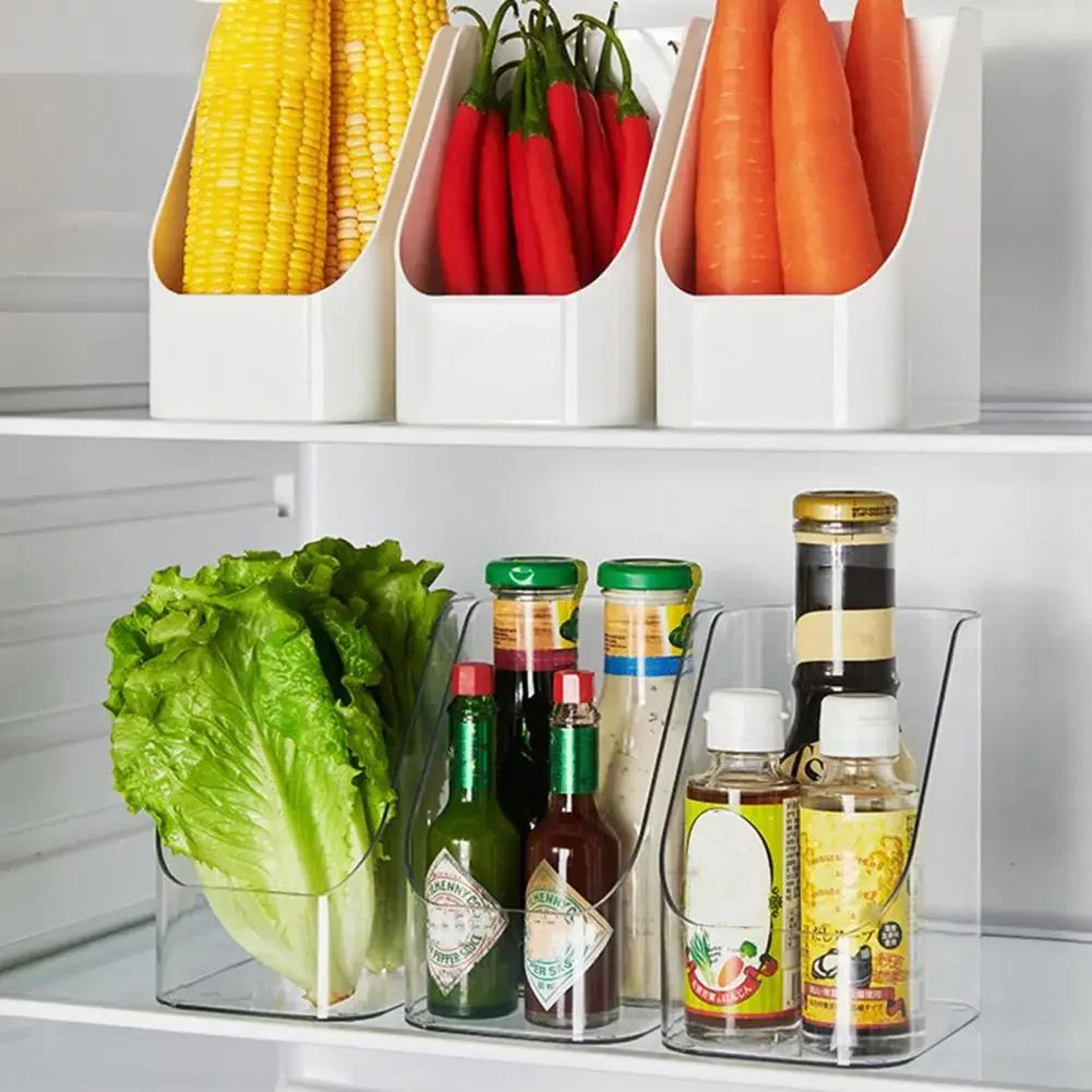 transparent refrigerator organizer bin – multi-purpose fridge & desktop storage box with large capacity