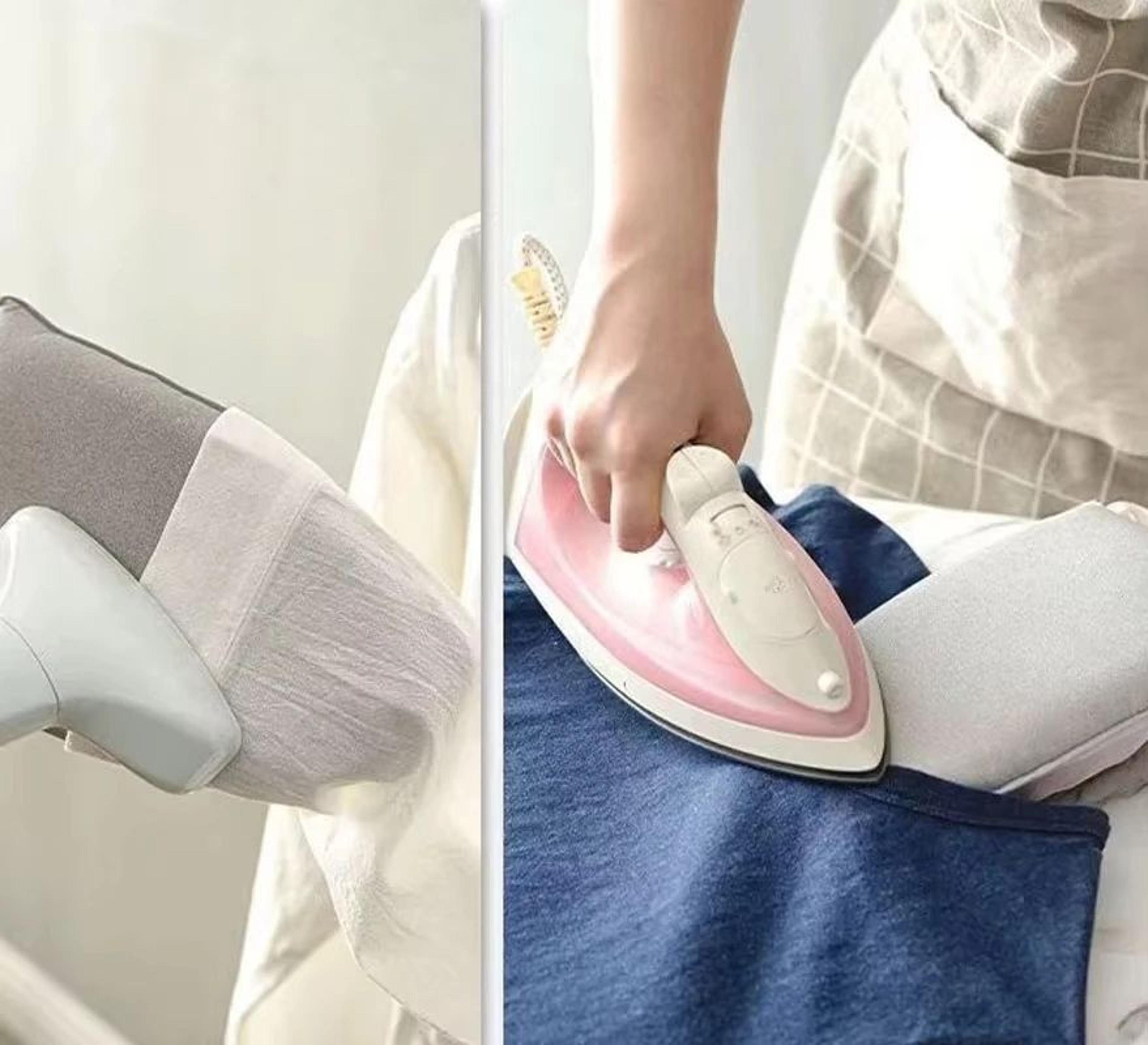 pressease mini ironing board sleeve pillow – compact curved tabletop ironing pad