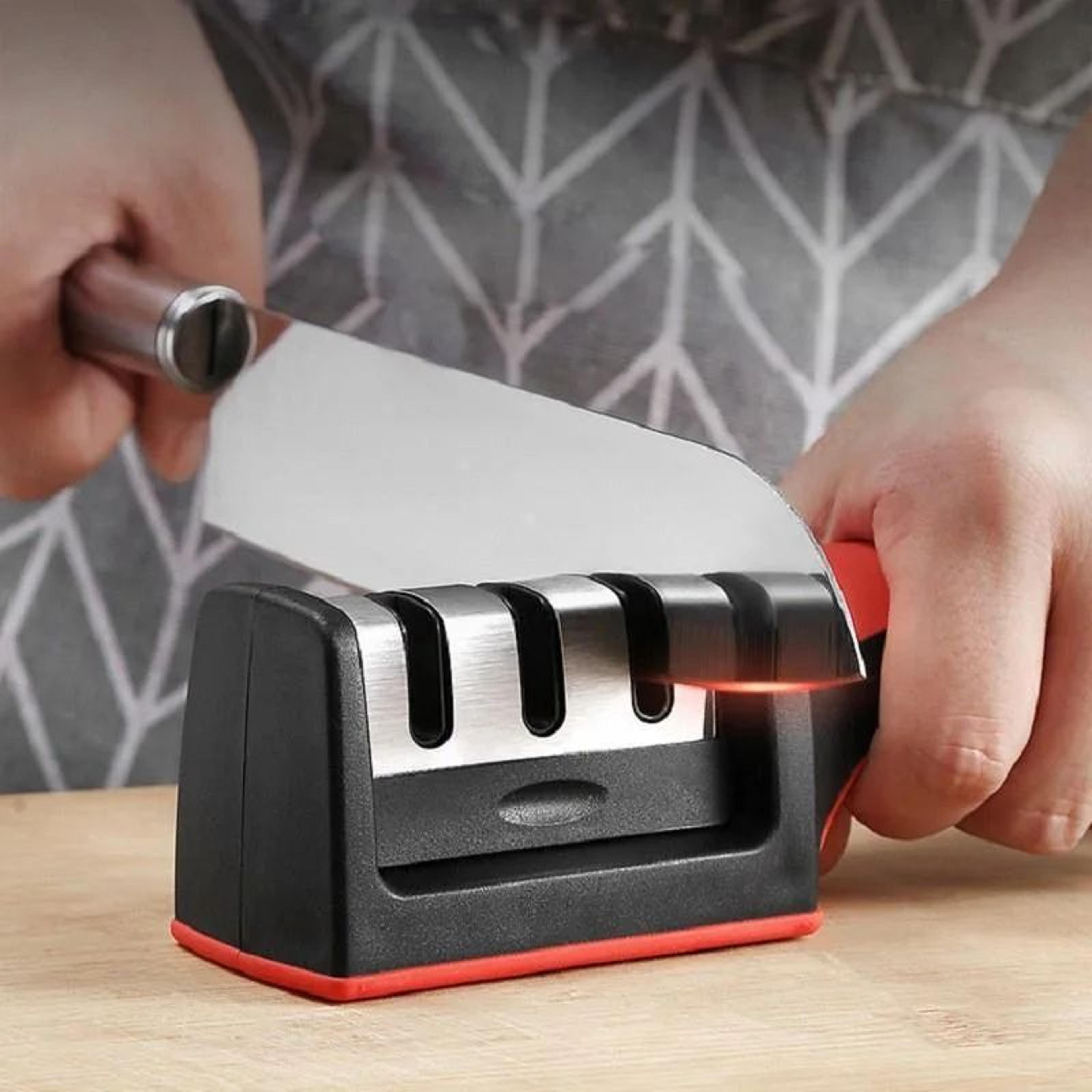 edgemaster 3-stage knife sharpener – diamond & ceramic rod system with non-slip base