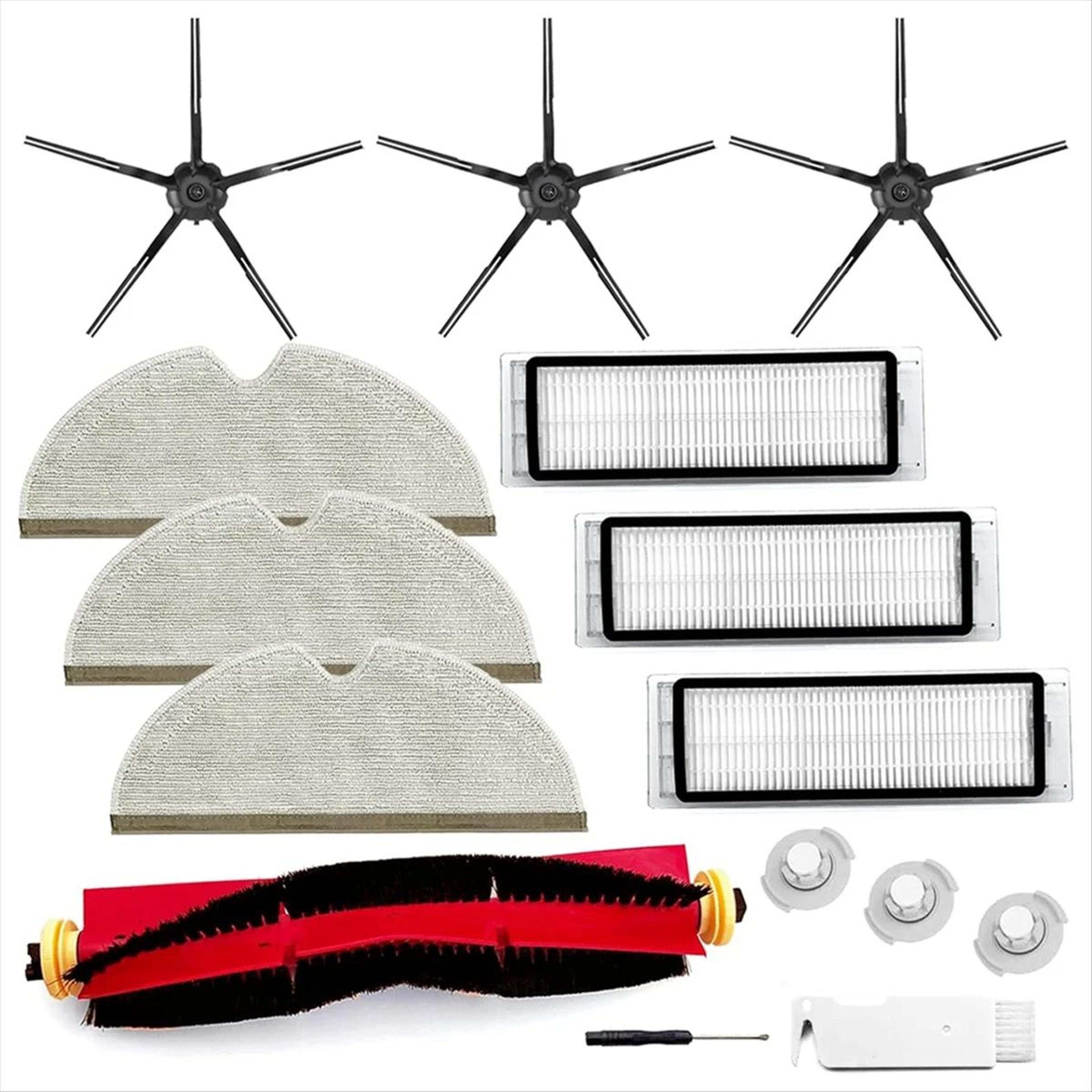 cleanpro replacement parts kit for roborock s series – main brush, side brush, hepa filter & mop cloth set
