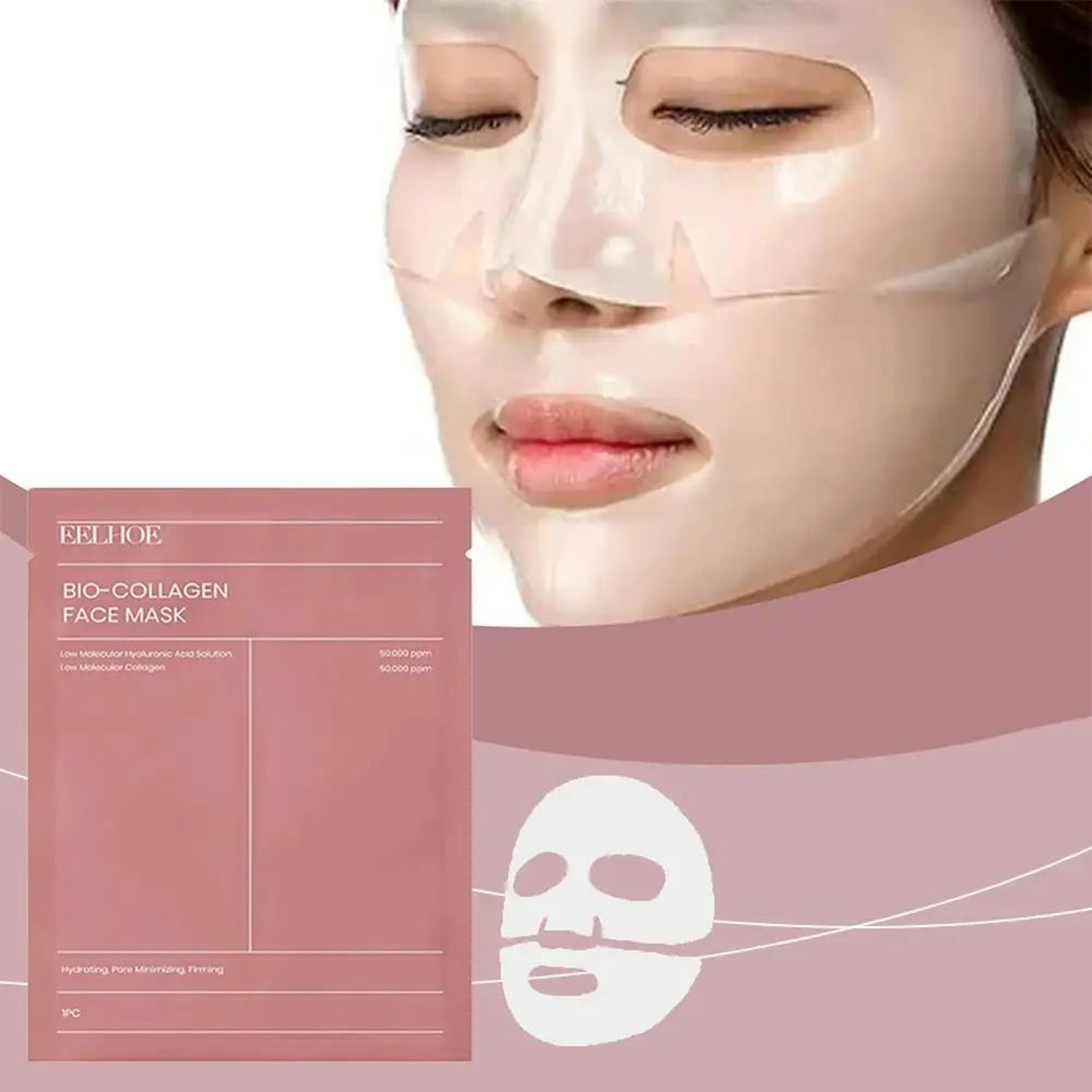 bio collagen face mask set – deep hydrating overnight sheet mask for pore tightening, brightening & anti-aging