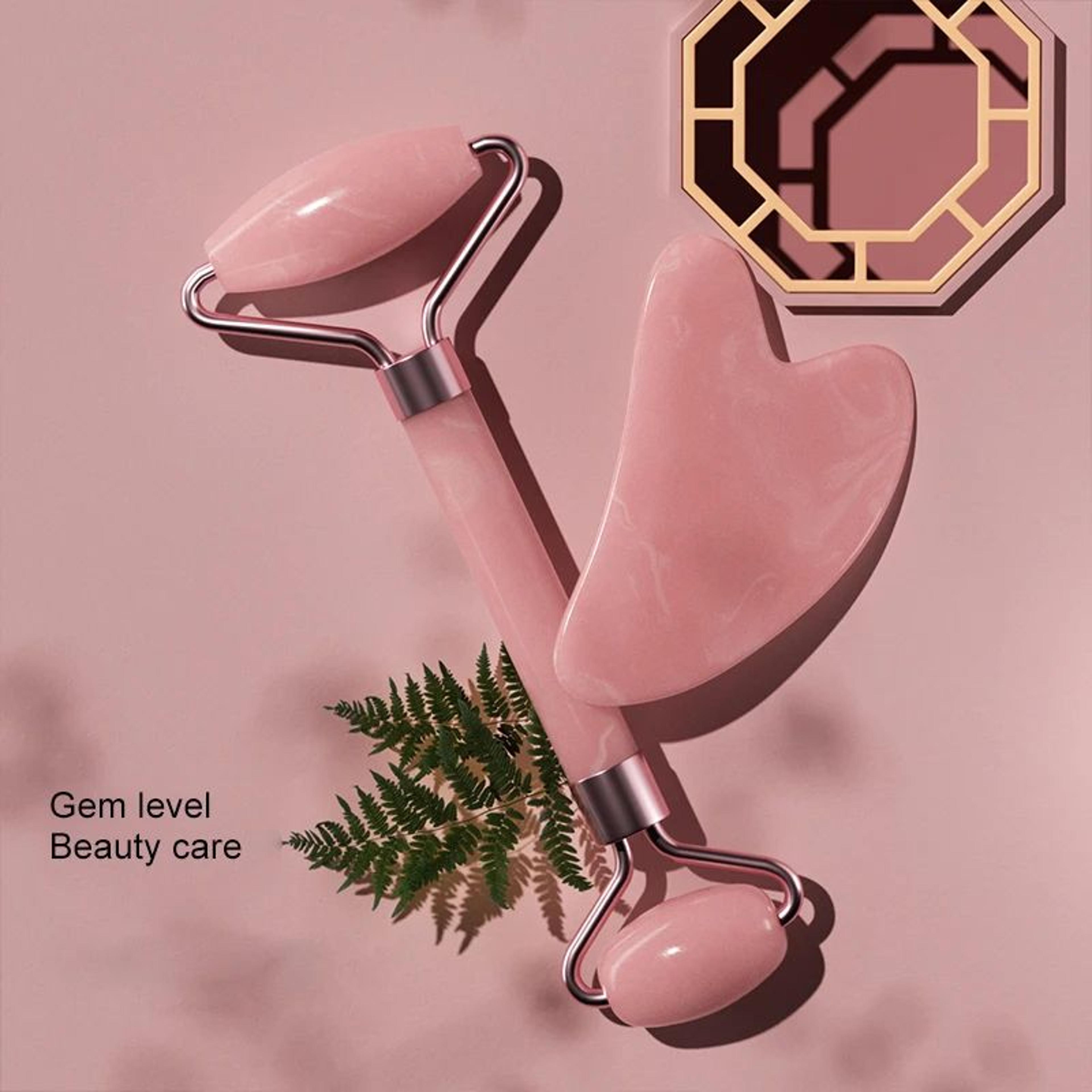 resin facial roller & gua sha set – face, neck & eye massage tool for lifting, sculpting & skincare