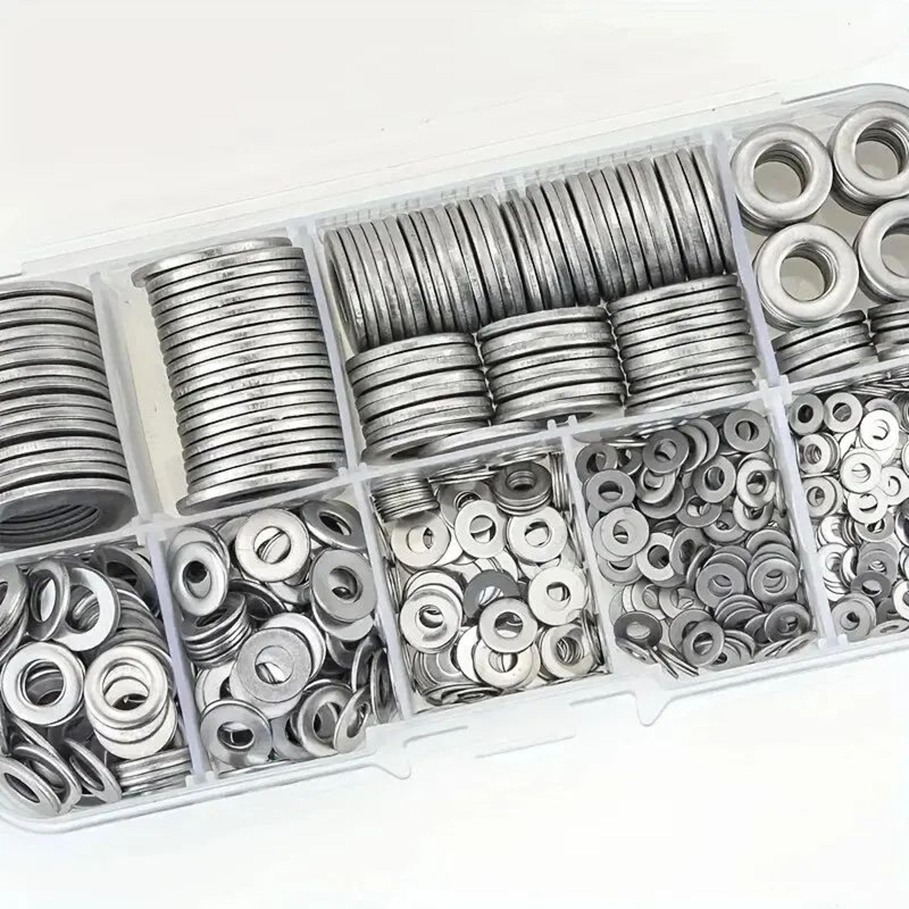 heavy-duty 304 stainless steel flat washers set – rust-resistant metal spacers for secure fastening & leak protection
