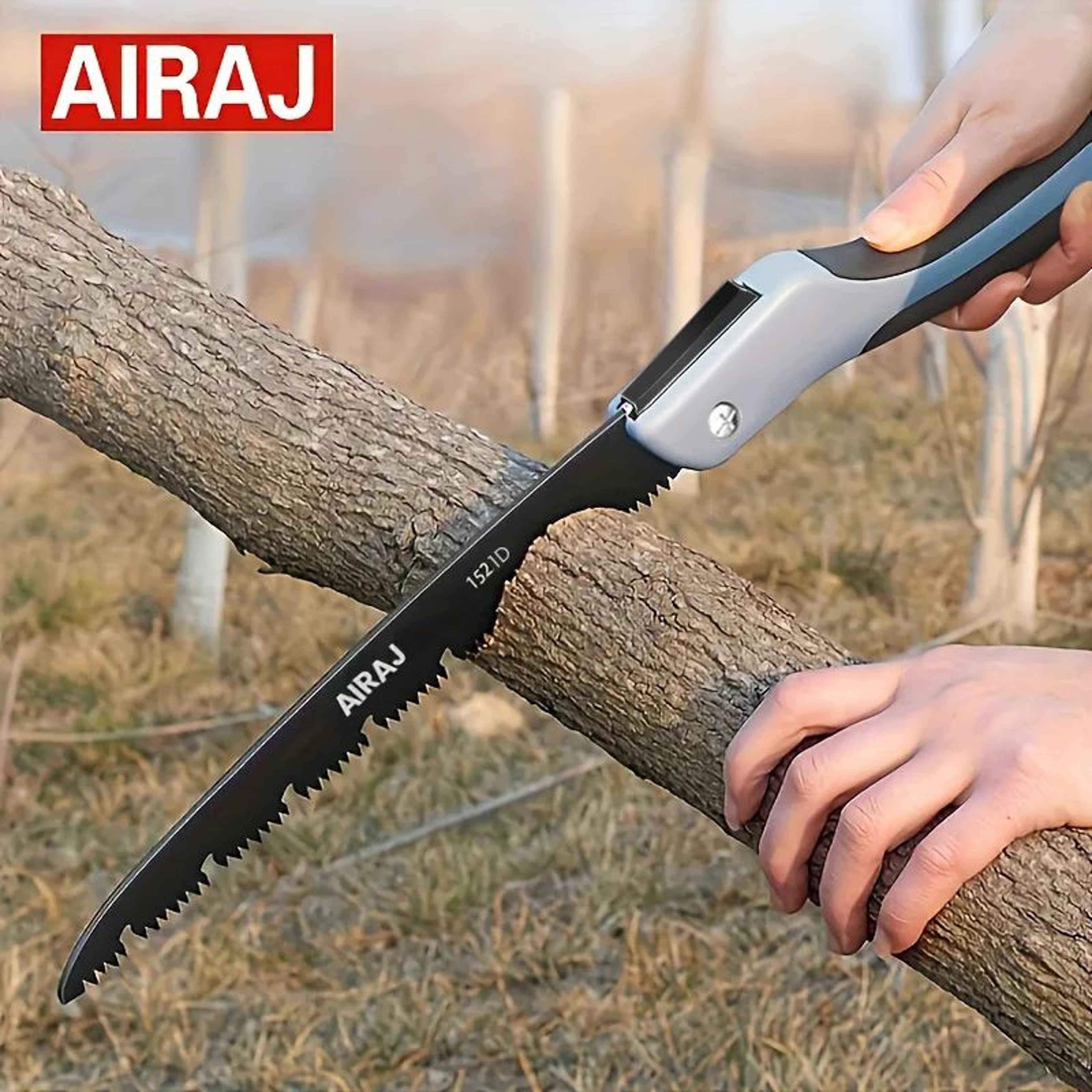 airaj folding hand saw – multifunction wood cutting pruning saw with sharp blade & anti-rust coating