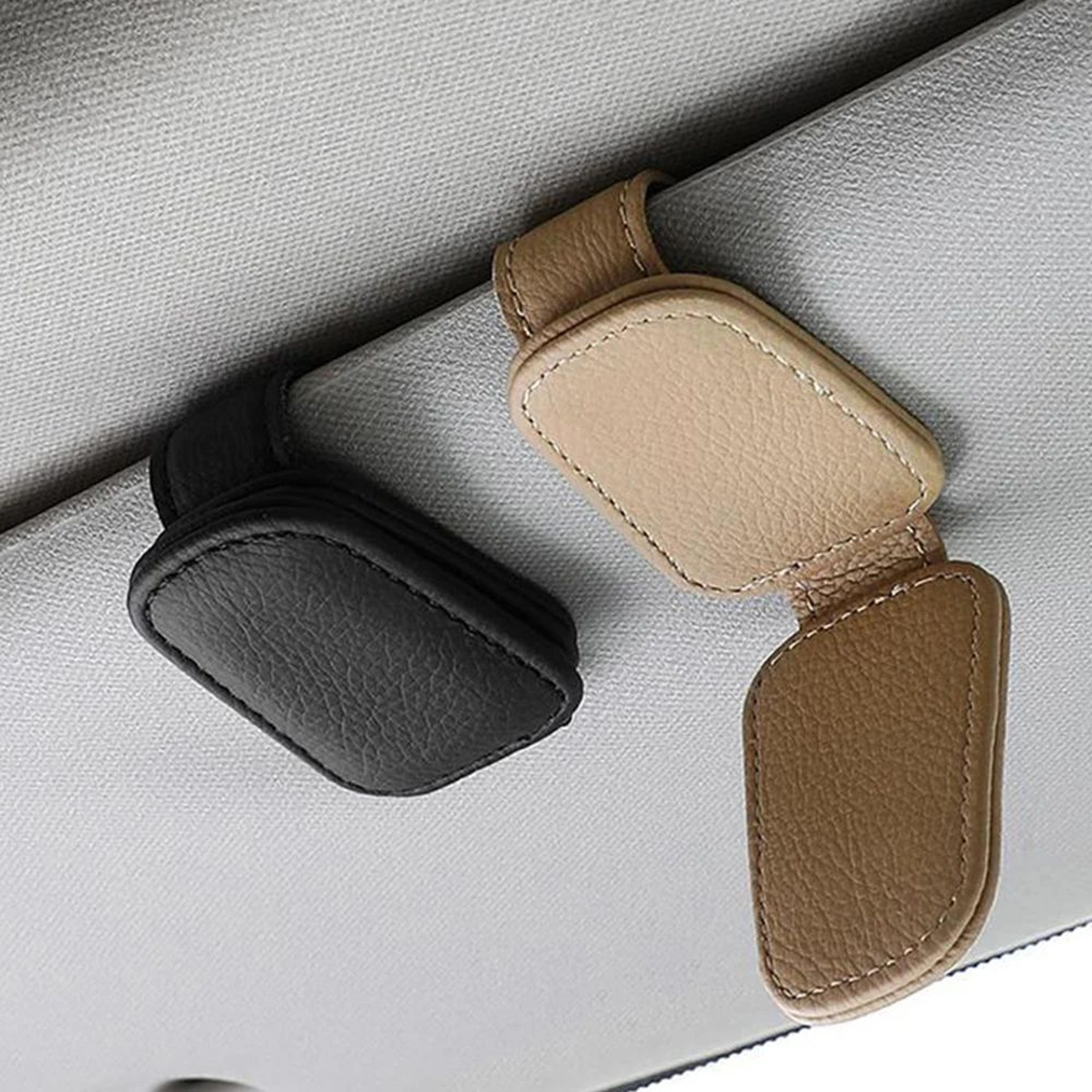 universal car sunglasses clip holder – sun visor eyeglass, card & ticket organizer