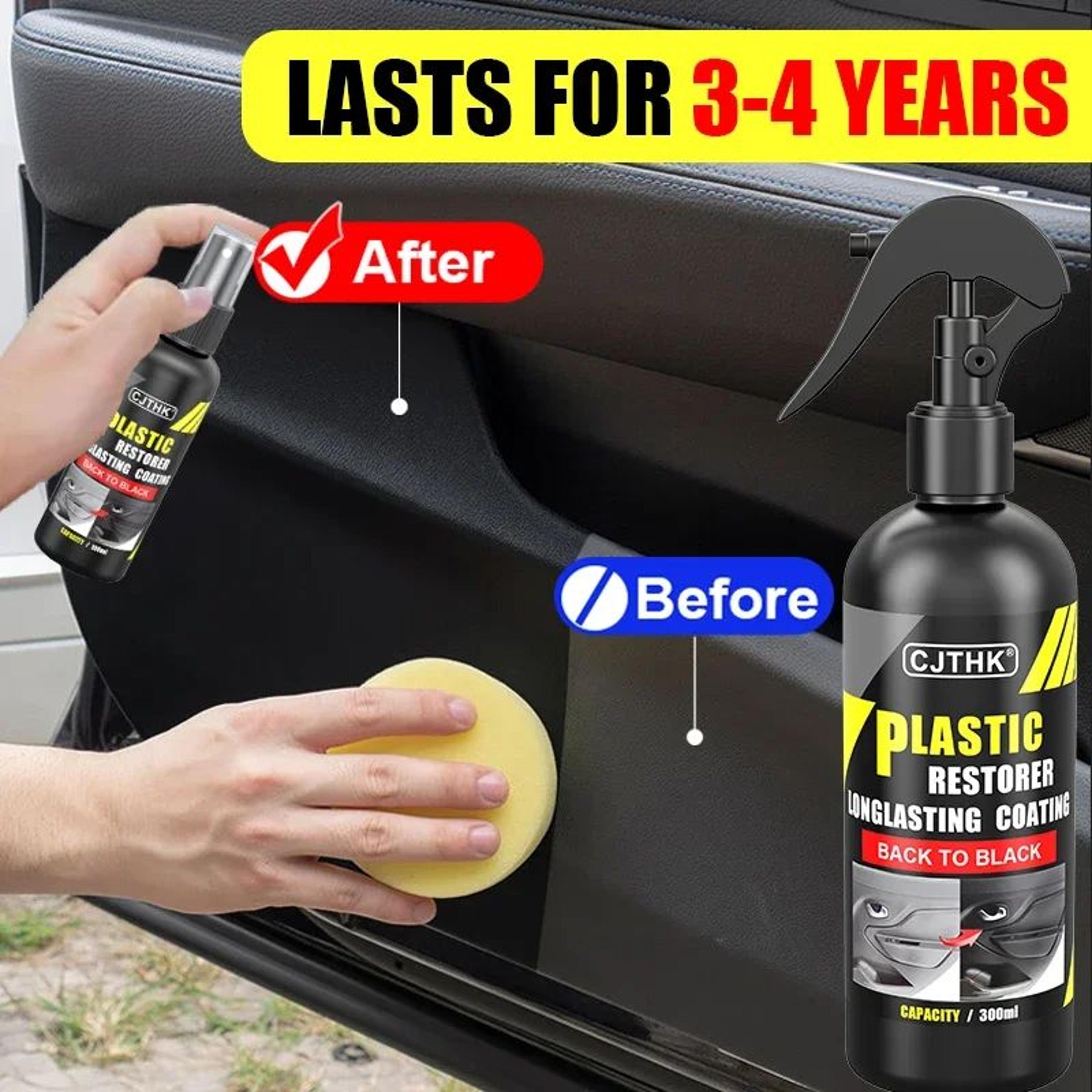 car plastic restorer back to black – long-lasting gloss trim renovator & ceramic coating protector