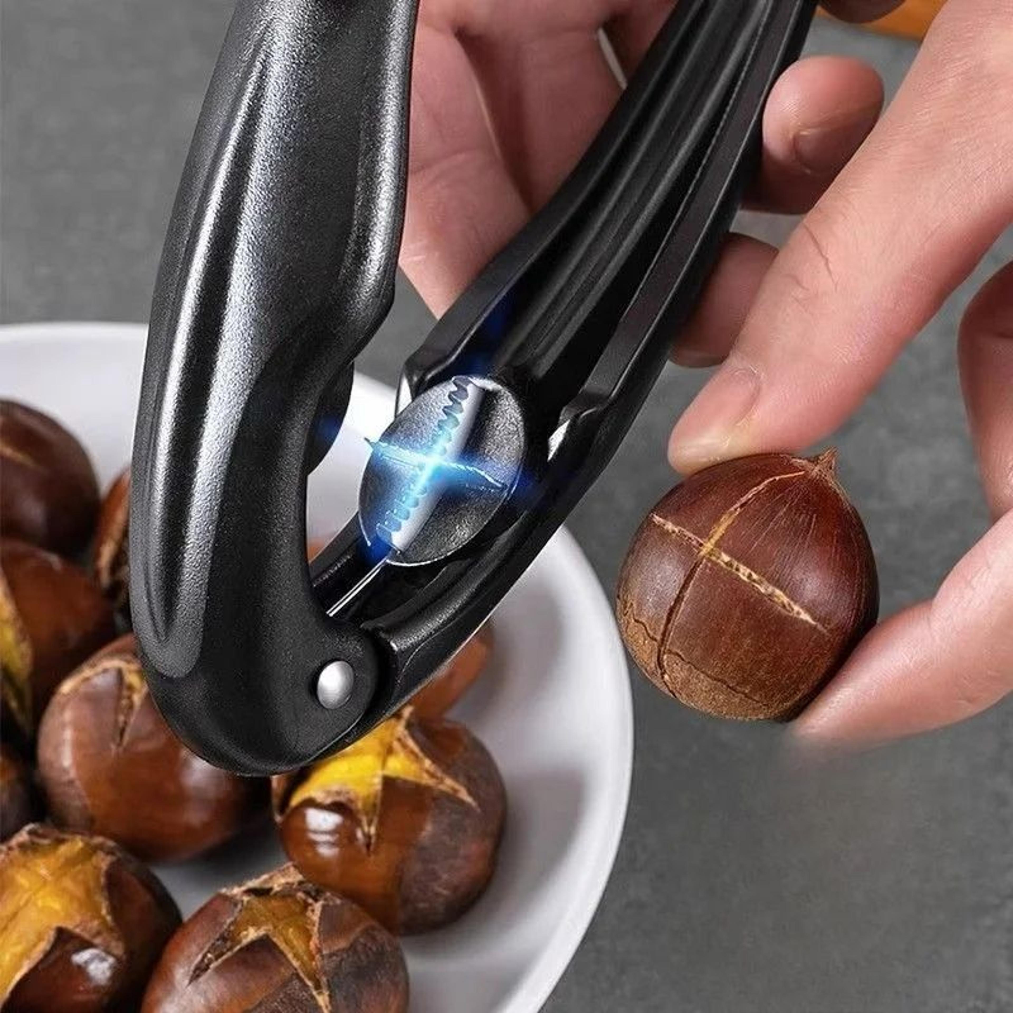 chestnut peeler nutcracker tool – multifunction walnut cutter & cross-cut shell opener pliers