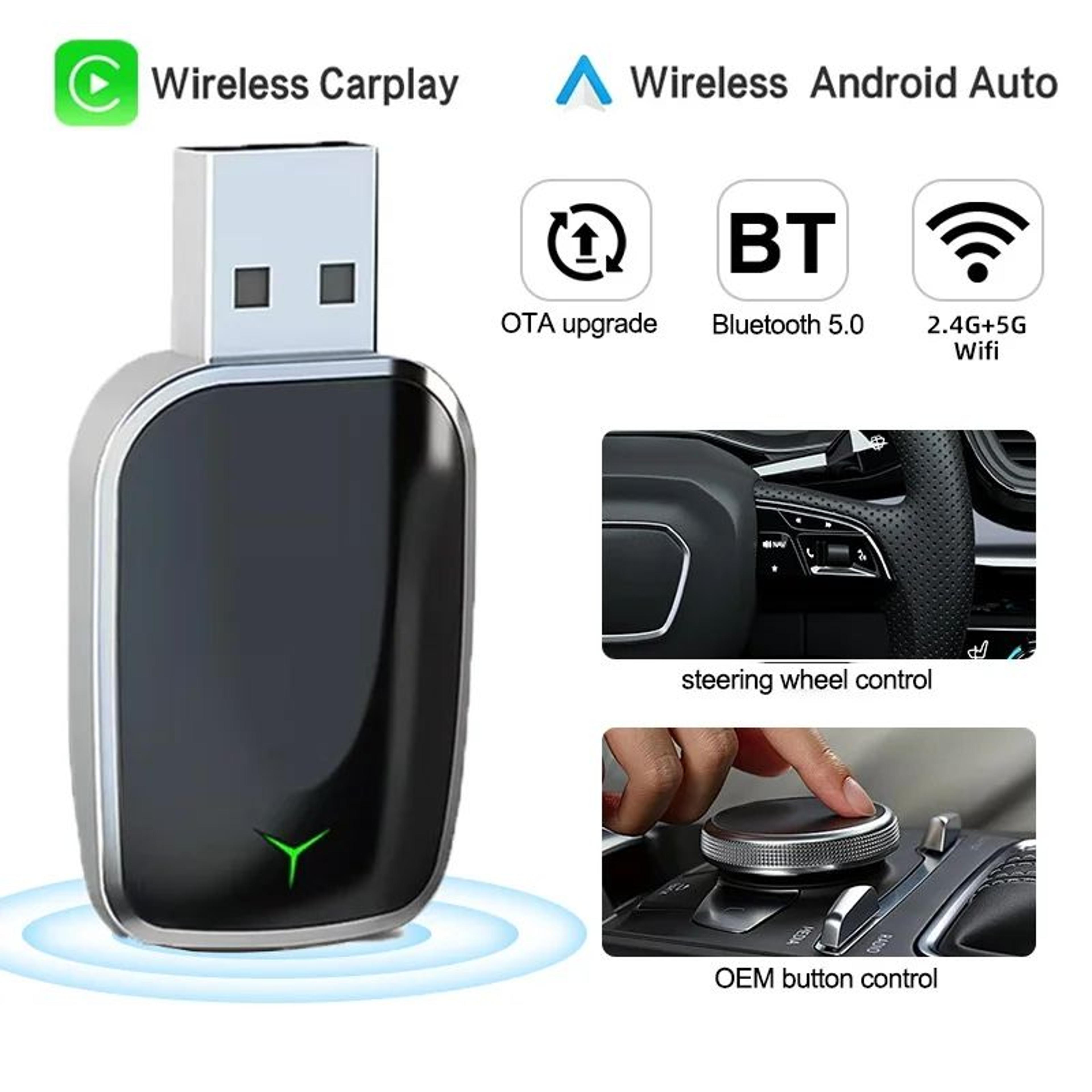 wireless carplay & android auto adapter – mini smart carplay box plug & play usb converter