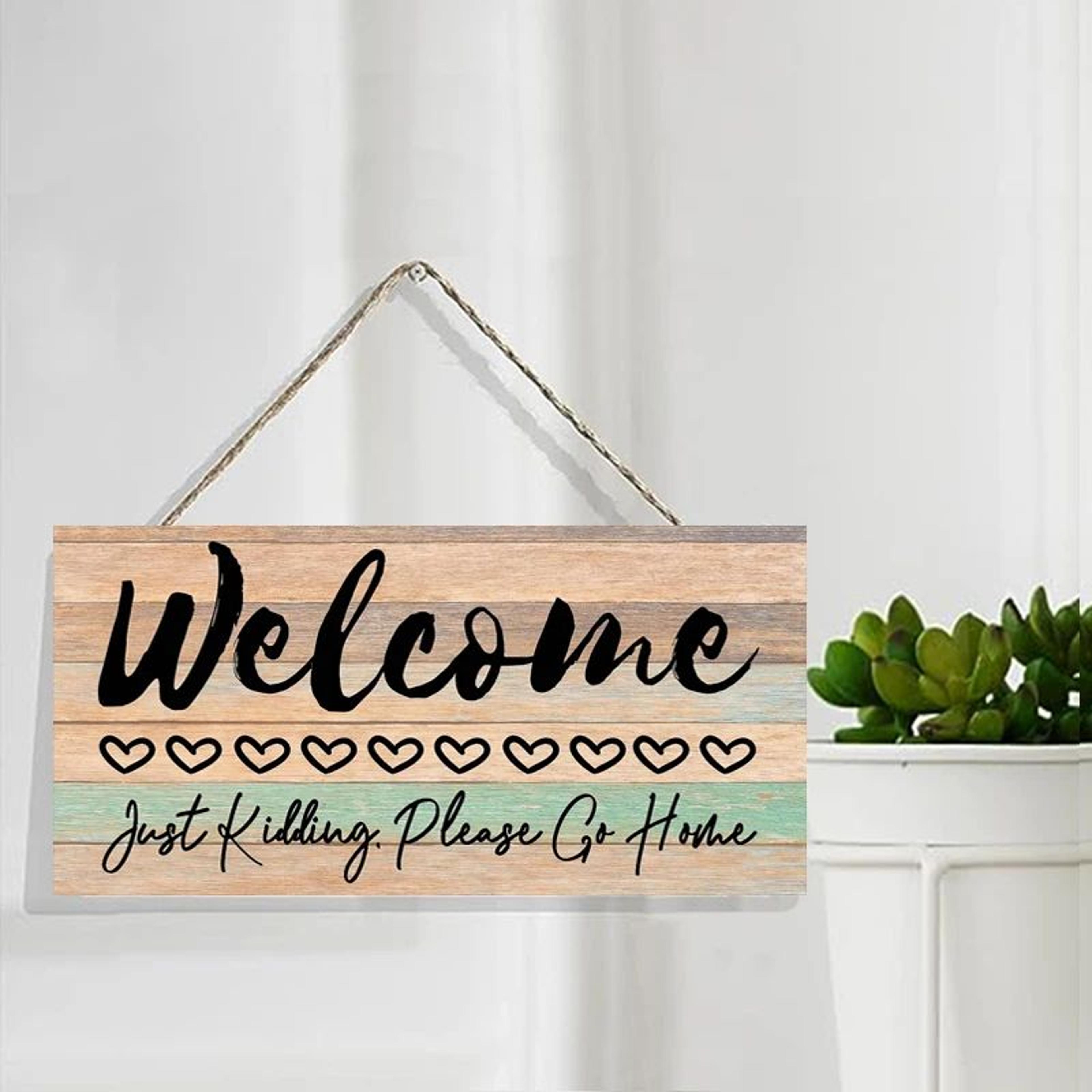 rustic welcome wooden wall sign – farmhouse hanging door plaque for home & living room decor