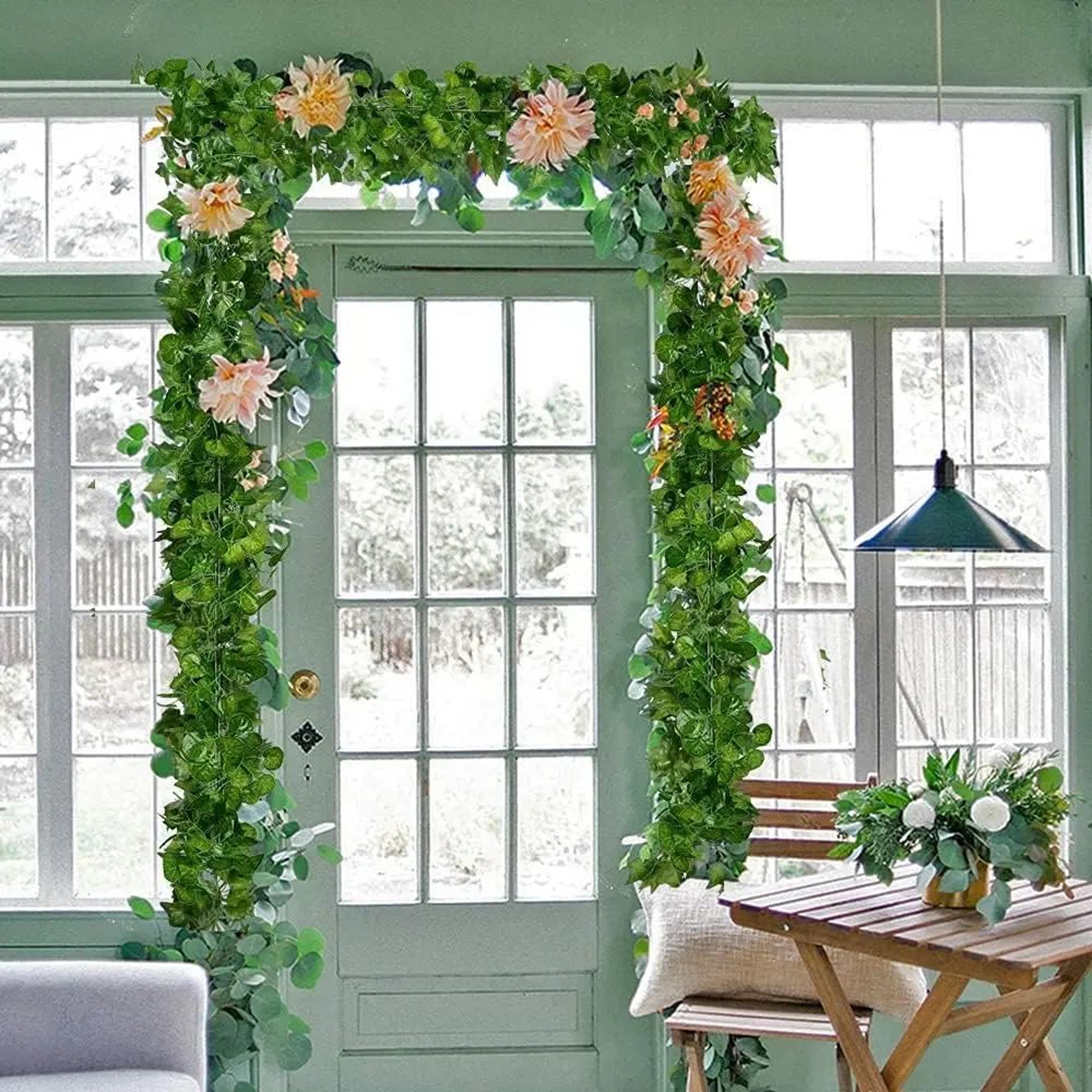 artificial ivy leaf garland – silk hanging green vine for home, garden & wedding decor