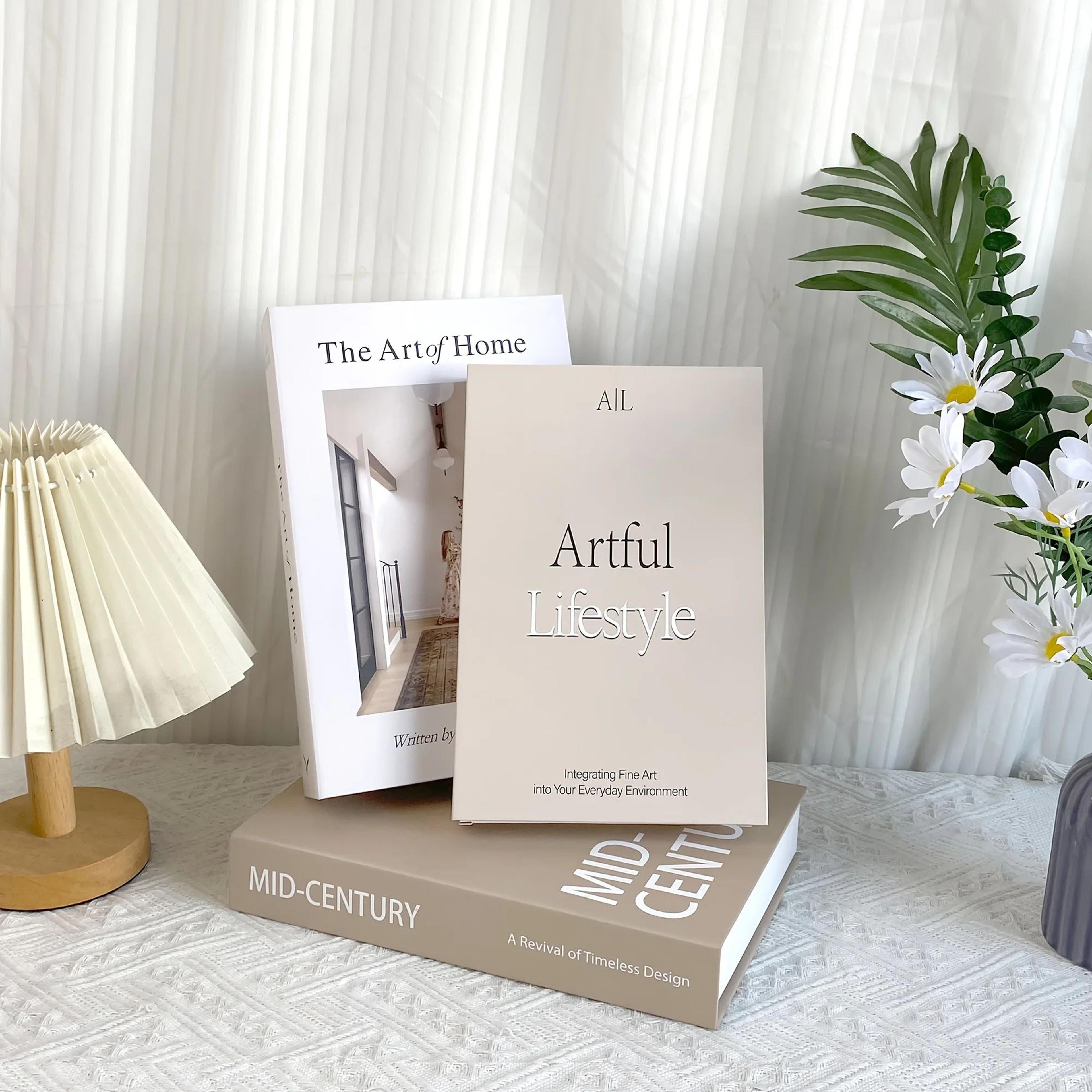 decorative faux book set – elegant home styling props for shelf & table decor