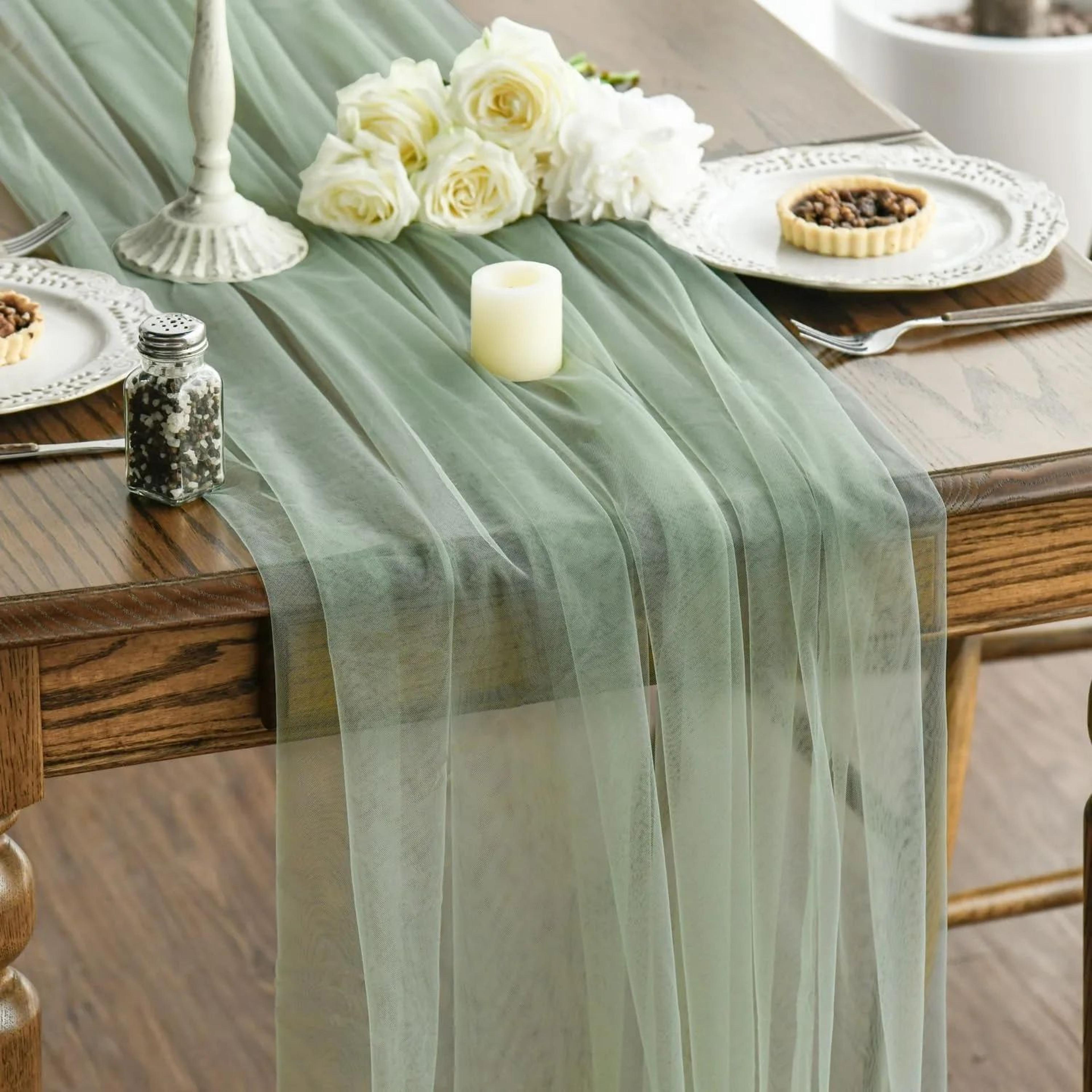 sheer gauze table runner – elegant wedding & party arch draping table decor