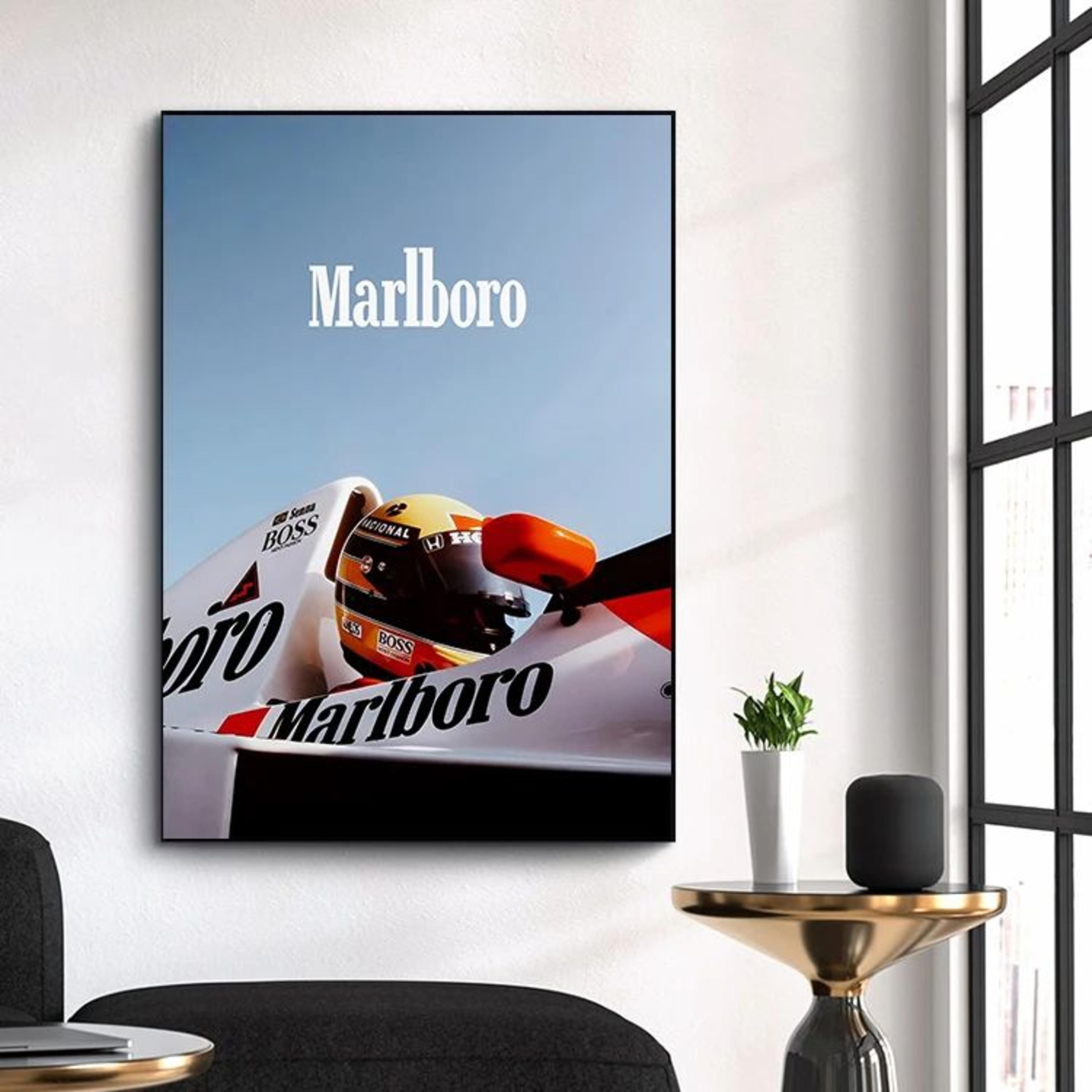 vintage f1 monaco racing canvas wall art – max verstappen formula 1 poster print for home decor
