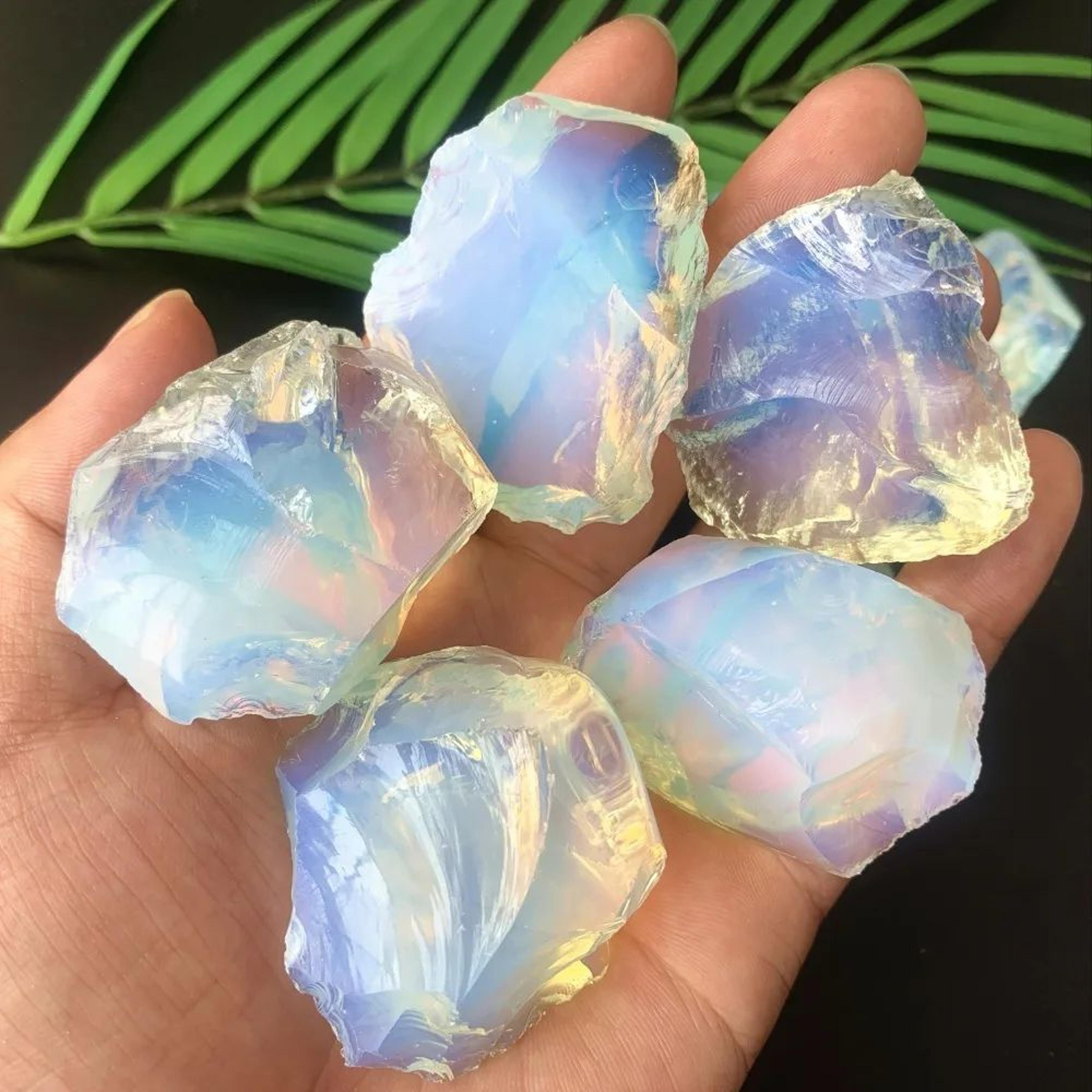 24.69 oz natural opal rough crystal stones – raw quartz healing mineral specimens for decor & collection