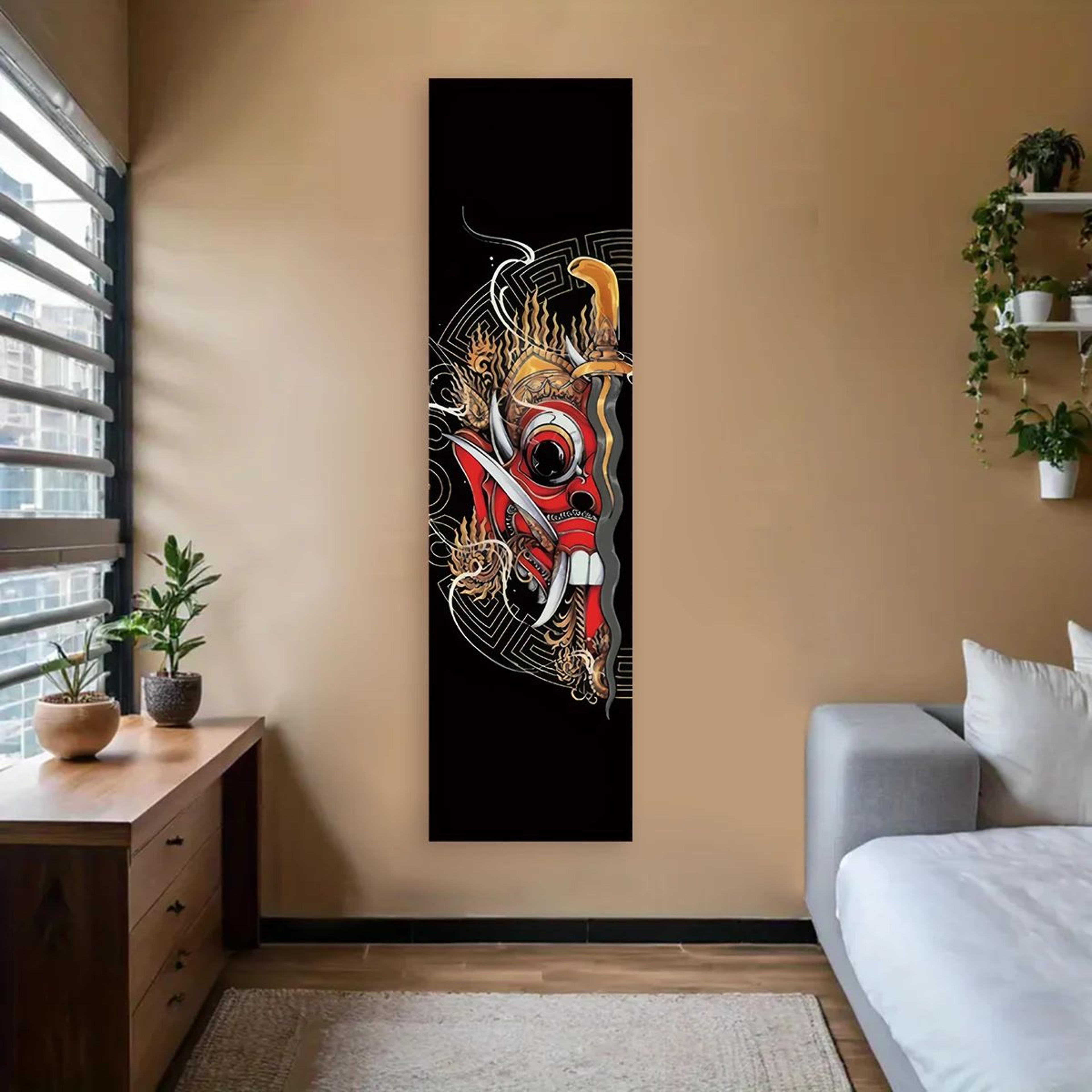japanese wave red sun tapestry – aesthetic ocean wall hanging decor for home
