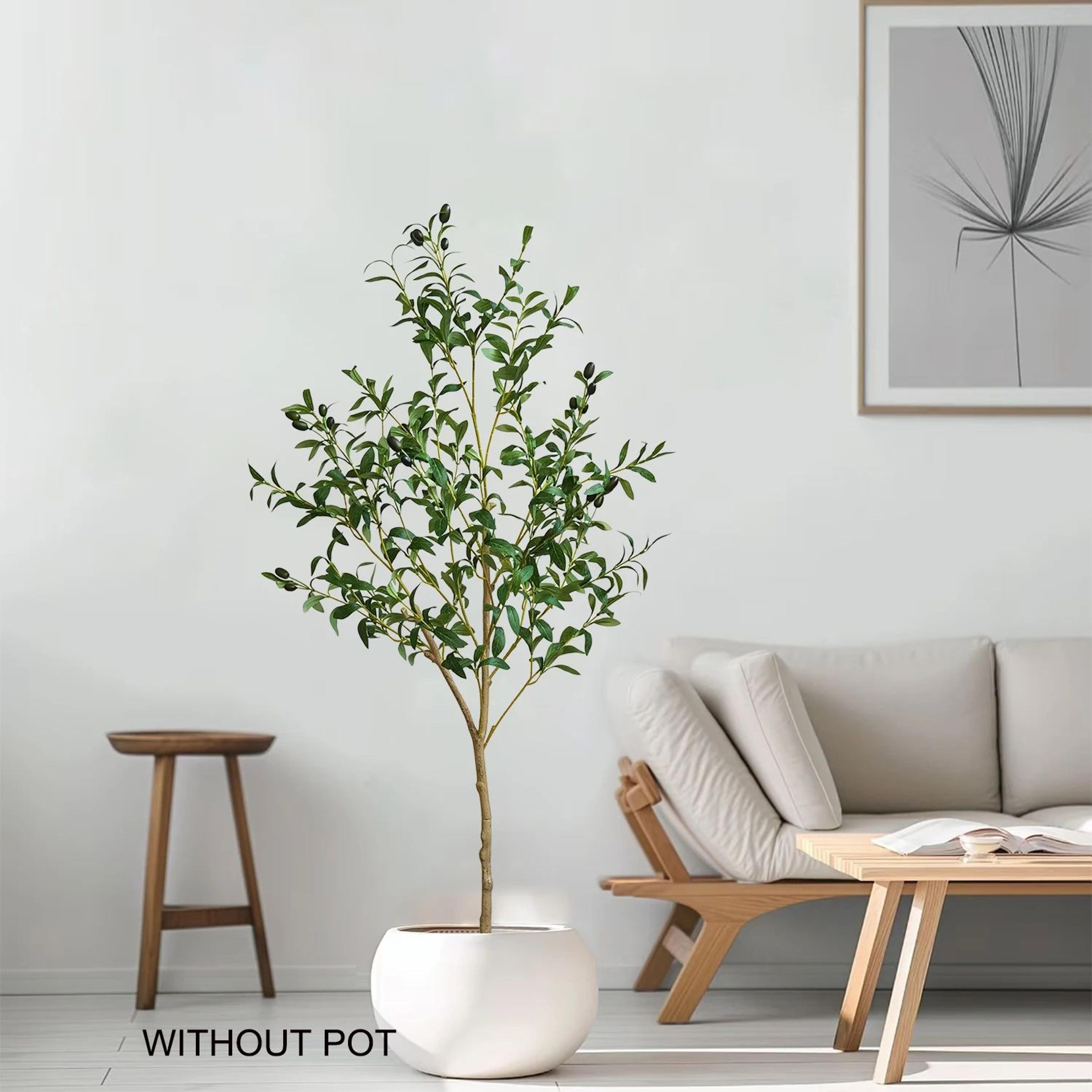 luxegreen artificial olive tree branch – 47.24–70.87 in tall minimalist indoor & outdoor decor plant