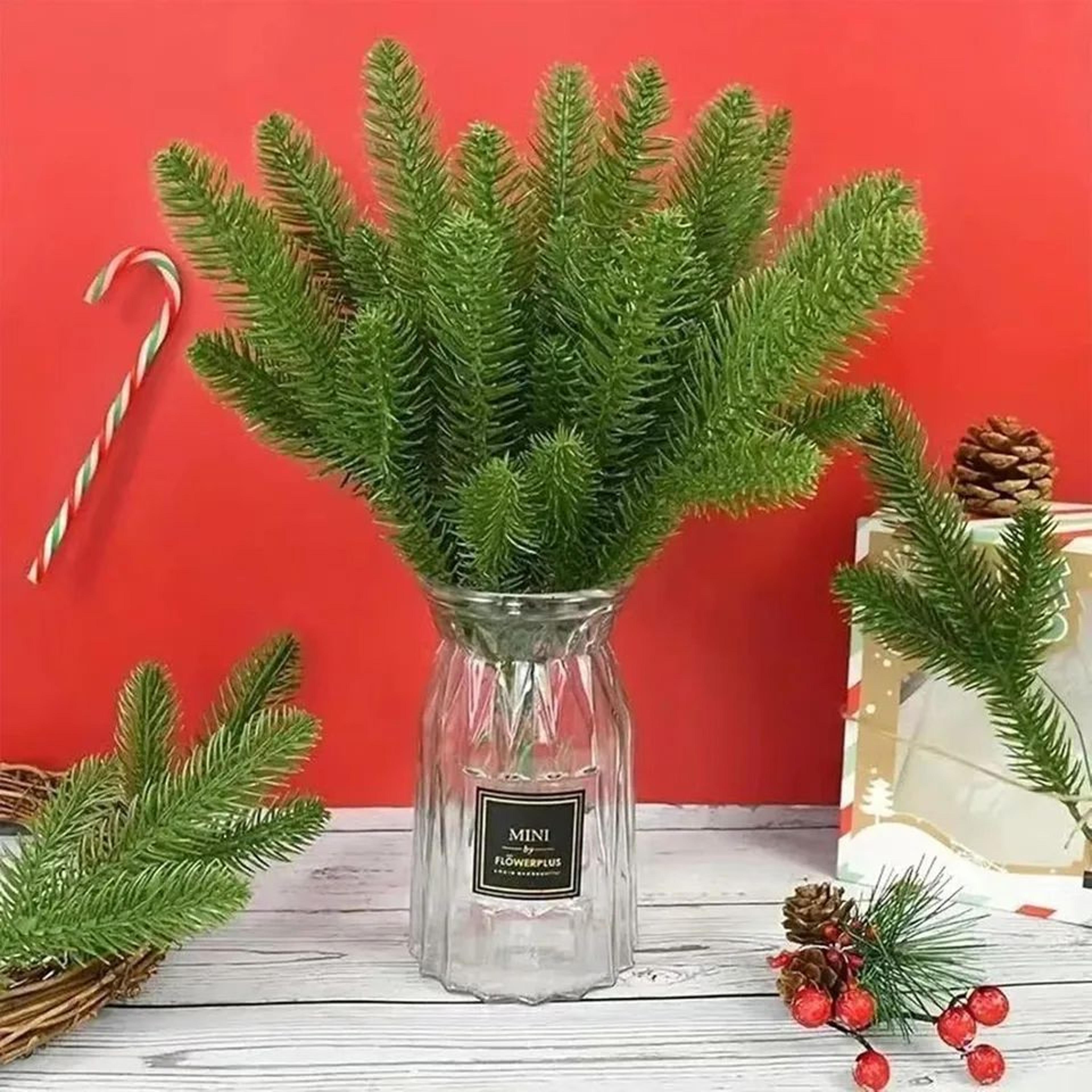artificial pine branches 2pcs – christmas greenery stems for garland, wreath & holiday decor
