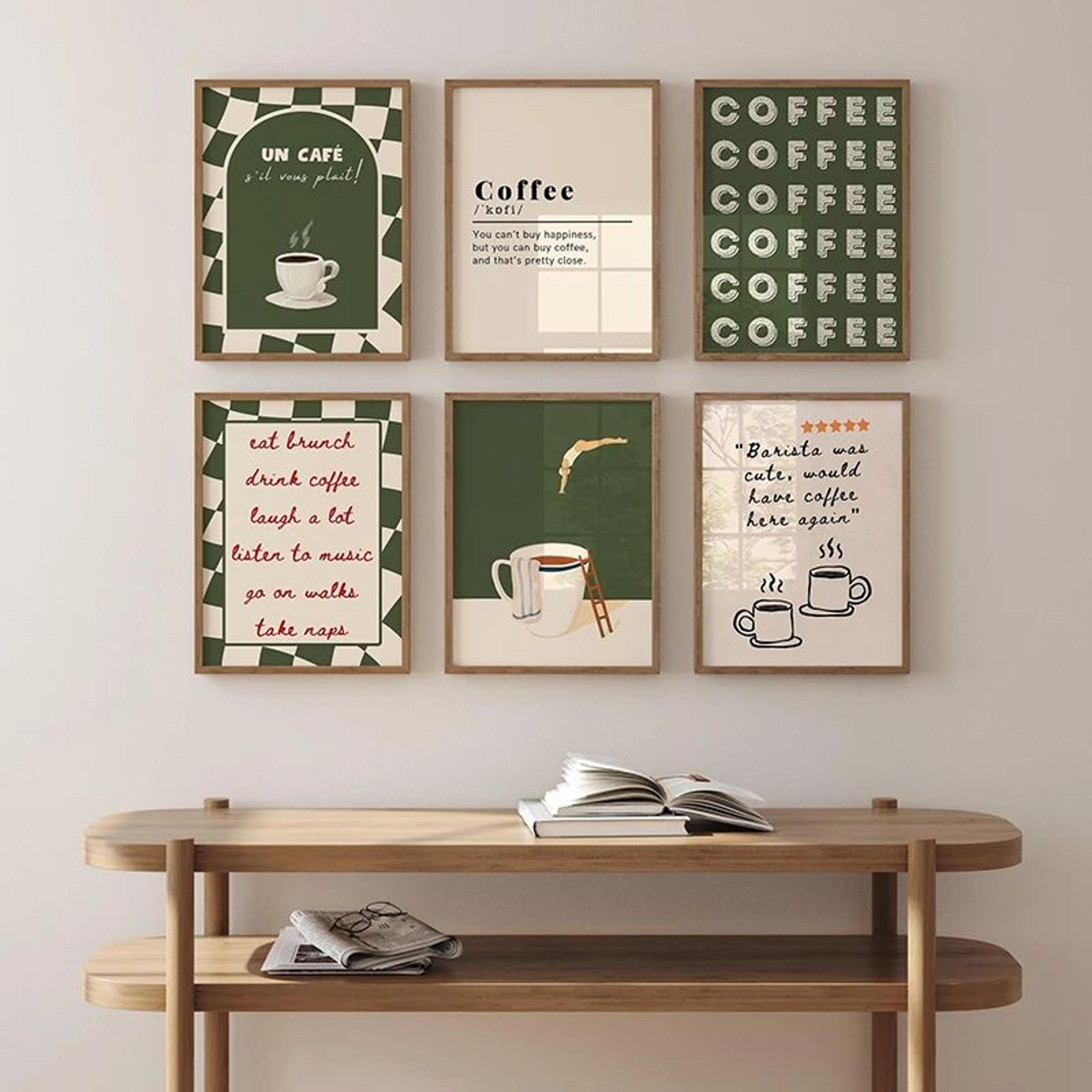 coffee diver canvas wall art – trendy coffee lover poster for kitchen & home gallery decor