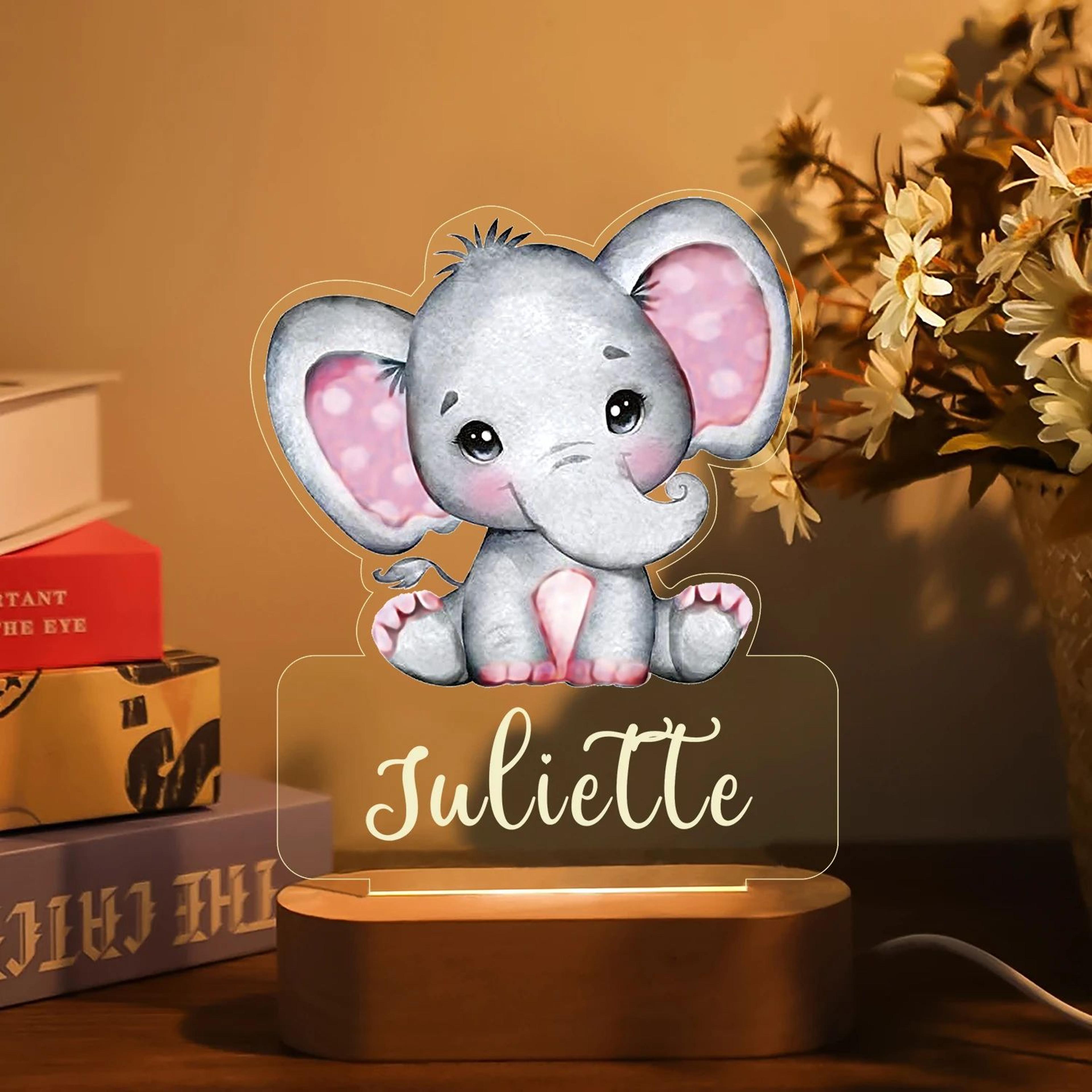 personalized animal led night light – custom name acrylic lamp for kids bedroom & baby gift