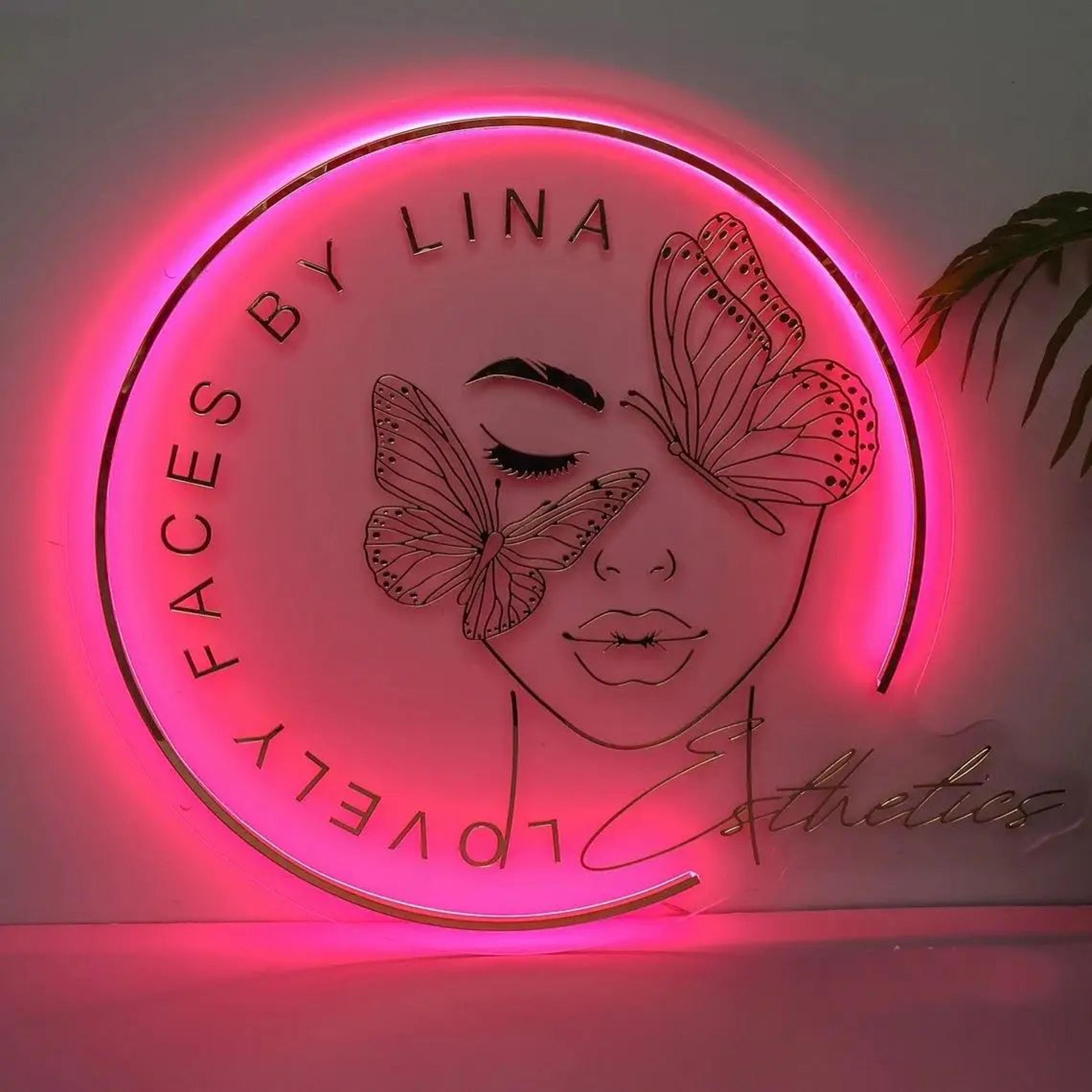custom led acrylic logo sign – backlit business lightbox for salon, beauty & company branding