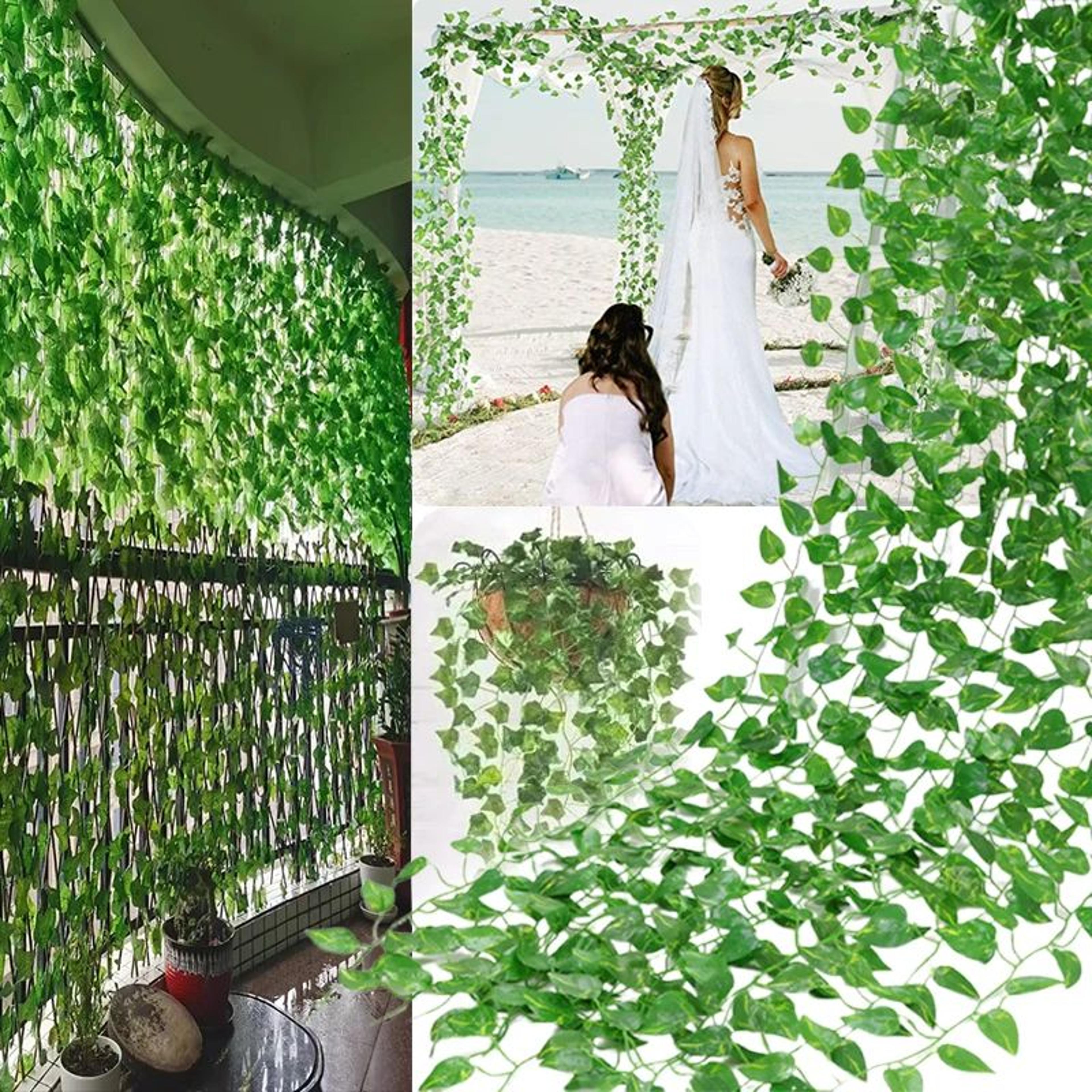 68.9 ft lush artificial ivy vine garland – realistic hanging green leaf creeper for home, garden & event decor